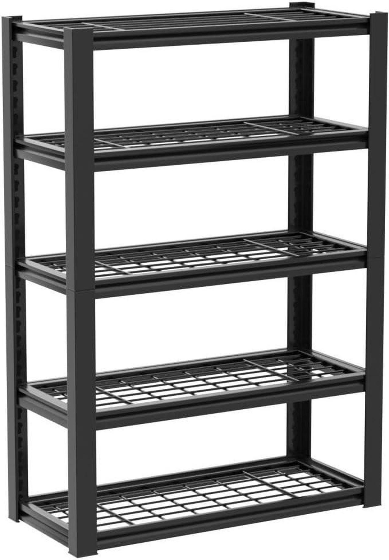 Alt view image 4 of 7 - Garage Shelving, 72" Garage Storage Shelves Heavy Duty Shelving Units and Storage Loads 2500LBS, Adjustable 5 Tier Metal Shelving for Garage Shelves, Utility Shelf Rack, 72" H*35.5" W*16" D