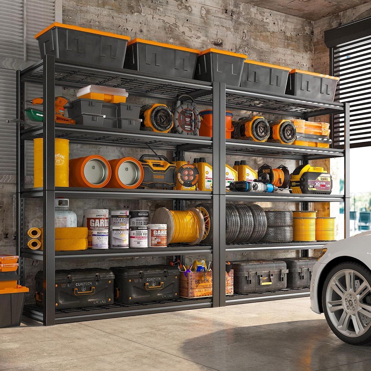 Alt view image 3 of 7 - 2500LBS Garage Shelving 48" W Garage Storage Shelves Heavy Duty Shelving 5 Tier Adjustable Garage Shelves Metal Shelves for Garage Storage Rack Industrial Shelving, 48''W X 72''H X18''D