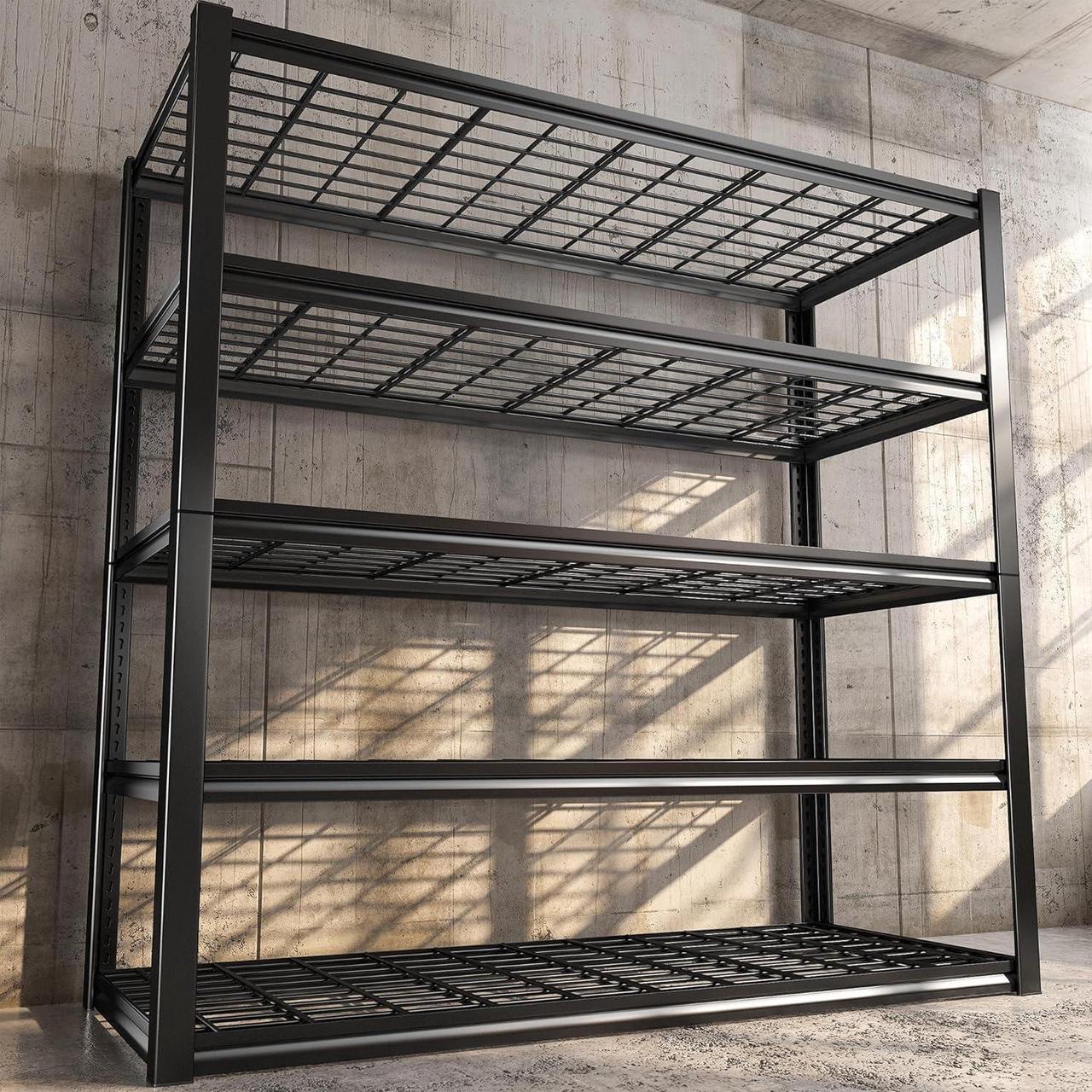Main image of 2500LBS Garage Shelving 48" W Garage Storage Shelves Heavy Duty Shelving 5 Tier Adjustable Garage Shelves Metal Shelves for Garage Storage Rack Industrial Shelving, 48''W X 72''H X18''D
