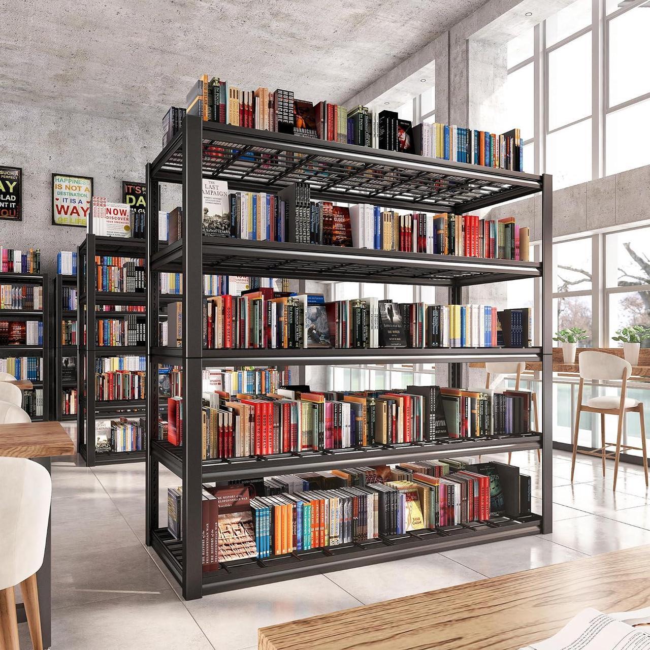 Alt view image 7 of 7 - 2500LBS Garage Shelving 48" W Garage Storage Shelves Heavy Duty Shelving 5 Tier Adjustable Garage Shelves Metal Shelves for Garage Storage Rack Industrial Shelving, 48''W X 72''H X18''D