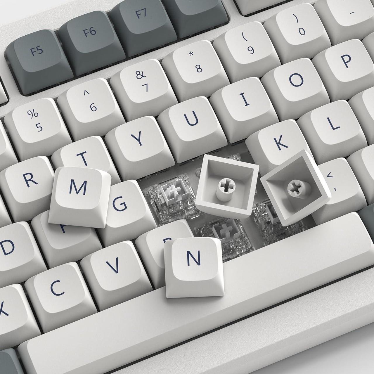 Alt view image 5 of 5 - Womier Retro Grey Double Shot PBT keycaps,XDA Profile keycaps 75 Percent,Retro Grey Keyboard Keycaps,Dye-Sub keycap,Custom Keycaps for Gateron MX Switches Mechanical Keyboard (139keys,only keycap)