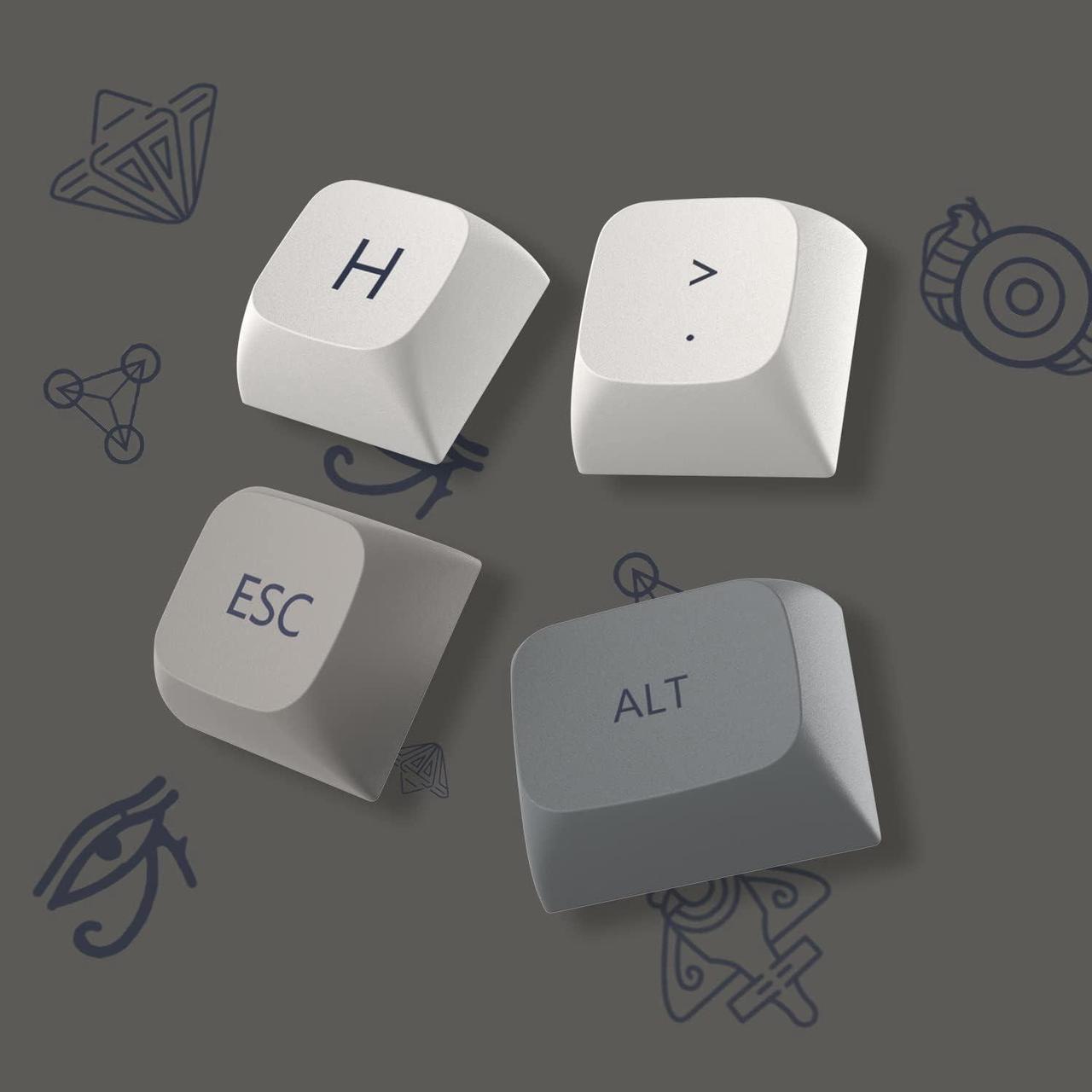 Alt view image 4 of 5 - Womier Retro Grey Double Shot PBT keycaps,XDA Profile keycaps 75 Percent,Retro Grey Keyboard Keycaps,Dye-Sub keycap,Custom Keycaps for Gateron MX Switches Mechanical Keyboard (139keys,only keycap)