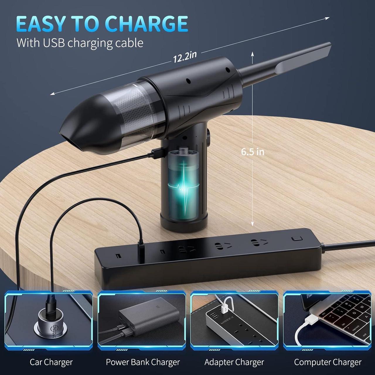Alt view image 7 of 7 - Compressed-Air-Duster-Air-Blower- 180000RPM Air Duster Cleaner 2 in 1- Keyboard Cleaner - no Canned air Dusters- Electric Air Duster - Replaces Air Cans - Jet Dryer Blower Cleaner for pc