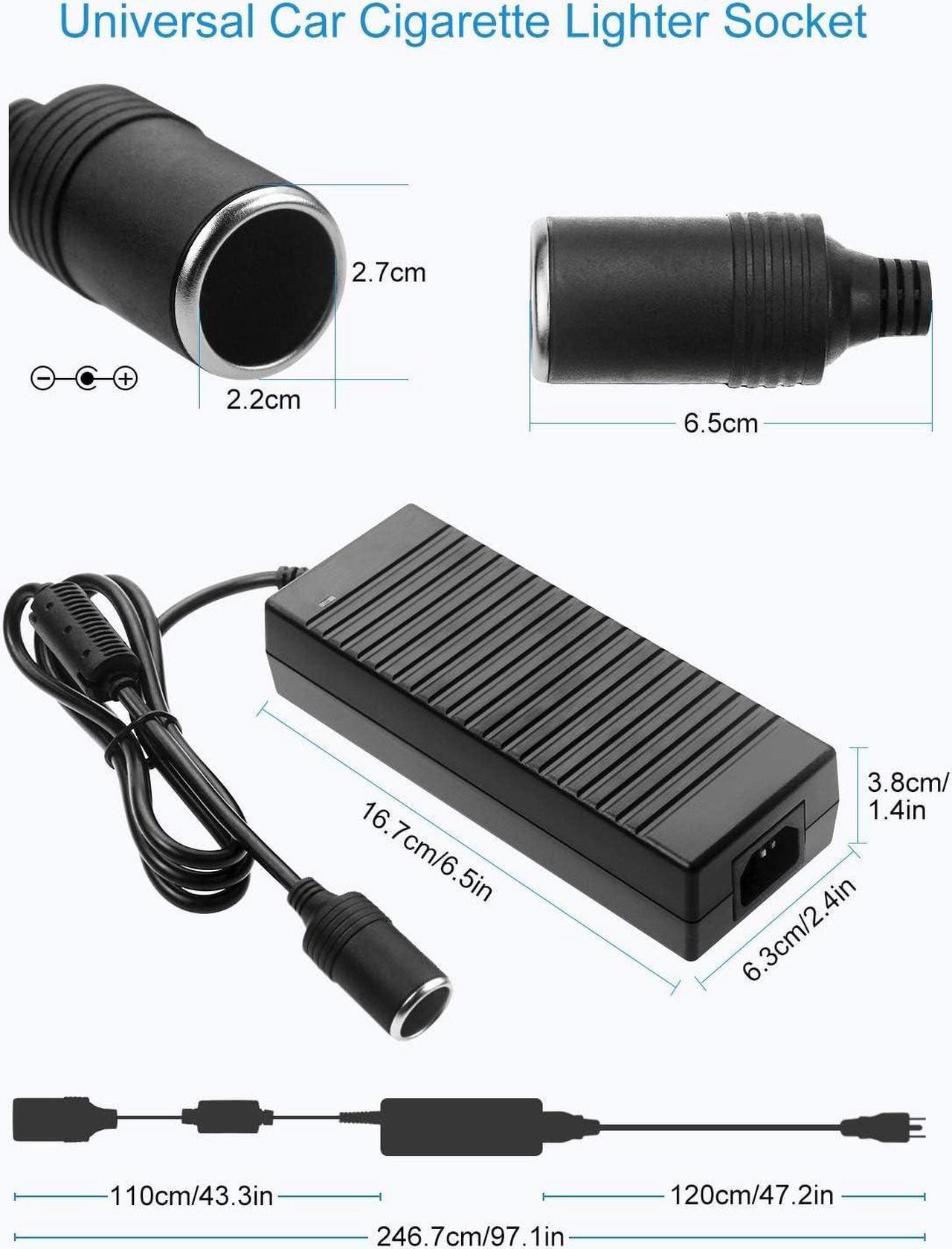 Alt view image 3 of 7 - AC to DC Converter 100V ~ 240V to 12V 10A 120W Power Supply Adapter Car Cigarette Lighter Socket AC/DC Transformer for Car Vacuum Cleaner, Car Refrigerator and Other Car Devices