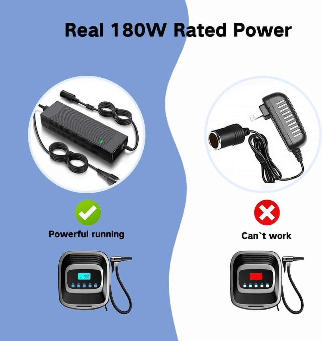Alt view image 6 of 7 - AC to DC Converter, 15A/180W/7.64ft 110V to 12V Converter with Cooling Fan, Car Cigarette Lighter Socket AC/DC Power Supply Adapter for Inflator, Car Vacuum Cleaner, Car Refrigerator, etc.