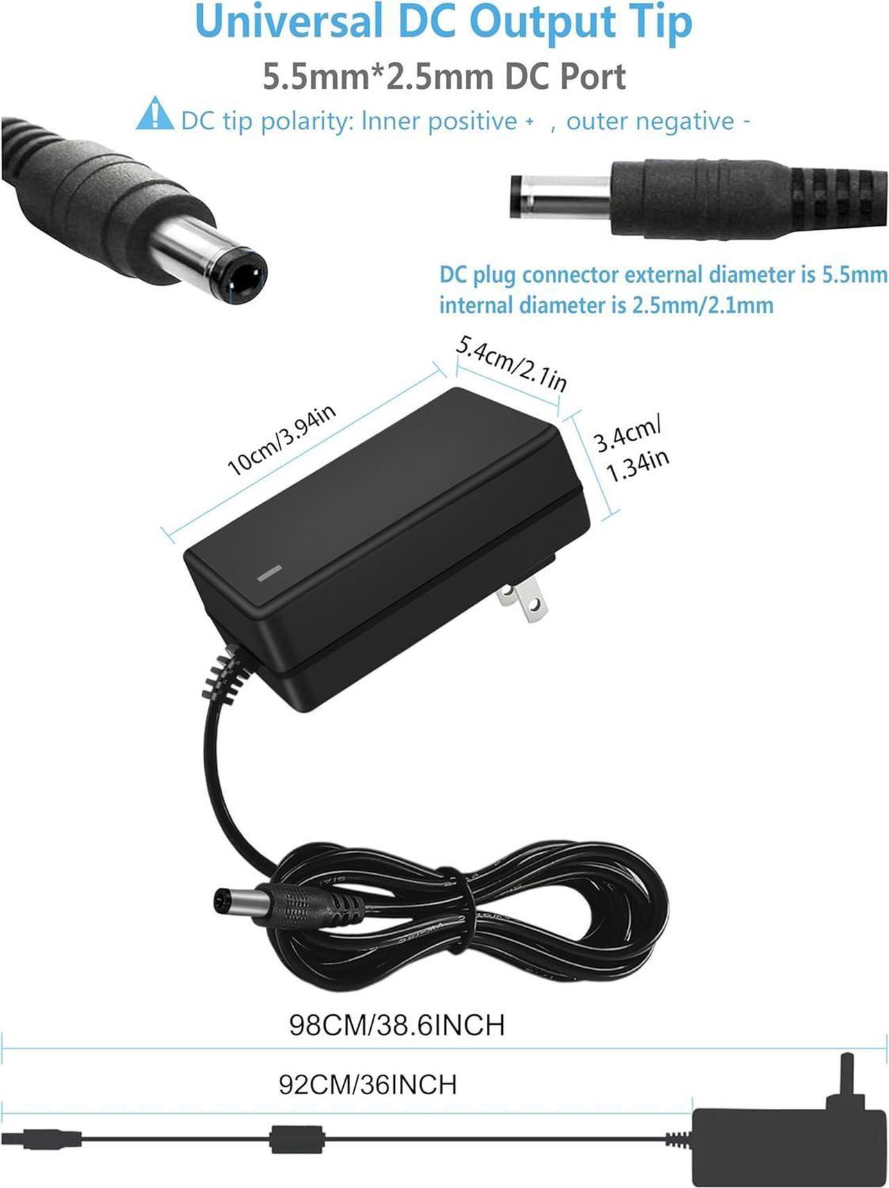 Alt view image 5 of 7 - 12Volt 5A Power Supply Adapter AC 110-240V to DC Converter 12 Volt 5 Amp 3.5A 3A Power Adapter Supply AC/DC Transformer with 5.5mm x 2.5mm Compatible with 5.5x2.1mm DC Output Wall Adapter