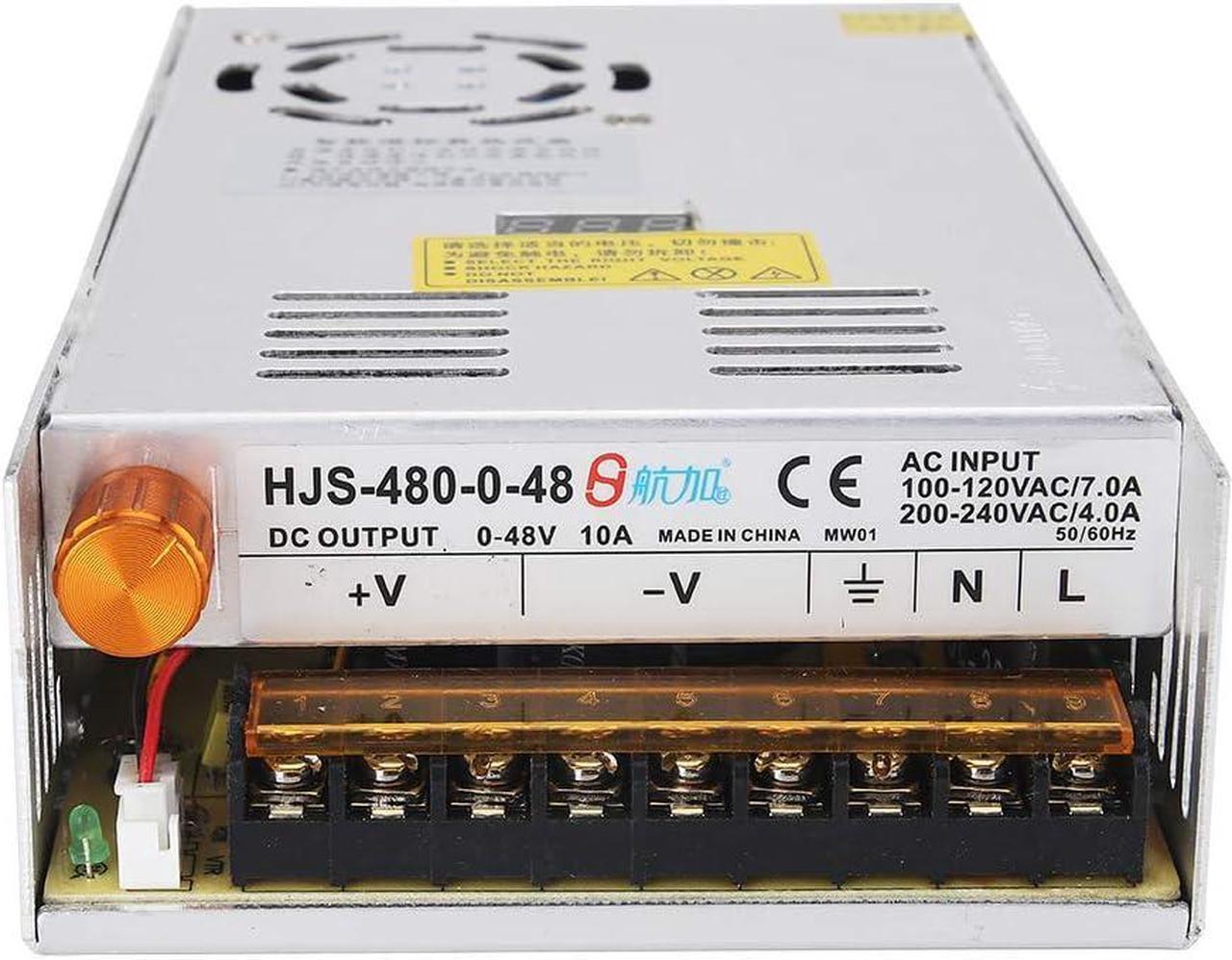Main image of Adjustable DC Power Voltage Converter AC 110V-220V to DC 0-48V Module Switching Power Supply Digital Display 480W Voltage Regulator Transformer Built in Cooling Fan