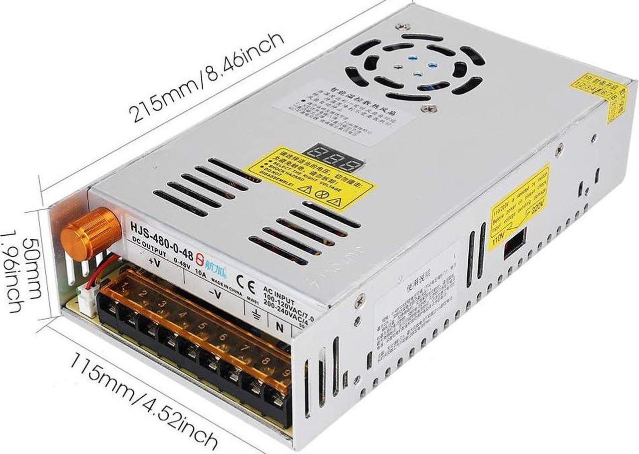 Alt view image 2 of 7 - Adjustable DC Power Voltage Converter AC 110V-220V to DC 0-48V Module Switching Power Supply Digital Display 480W Voltage Regulator Transformer Built in Cooling Fan