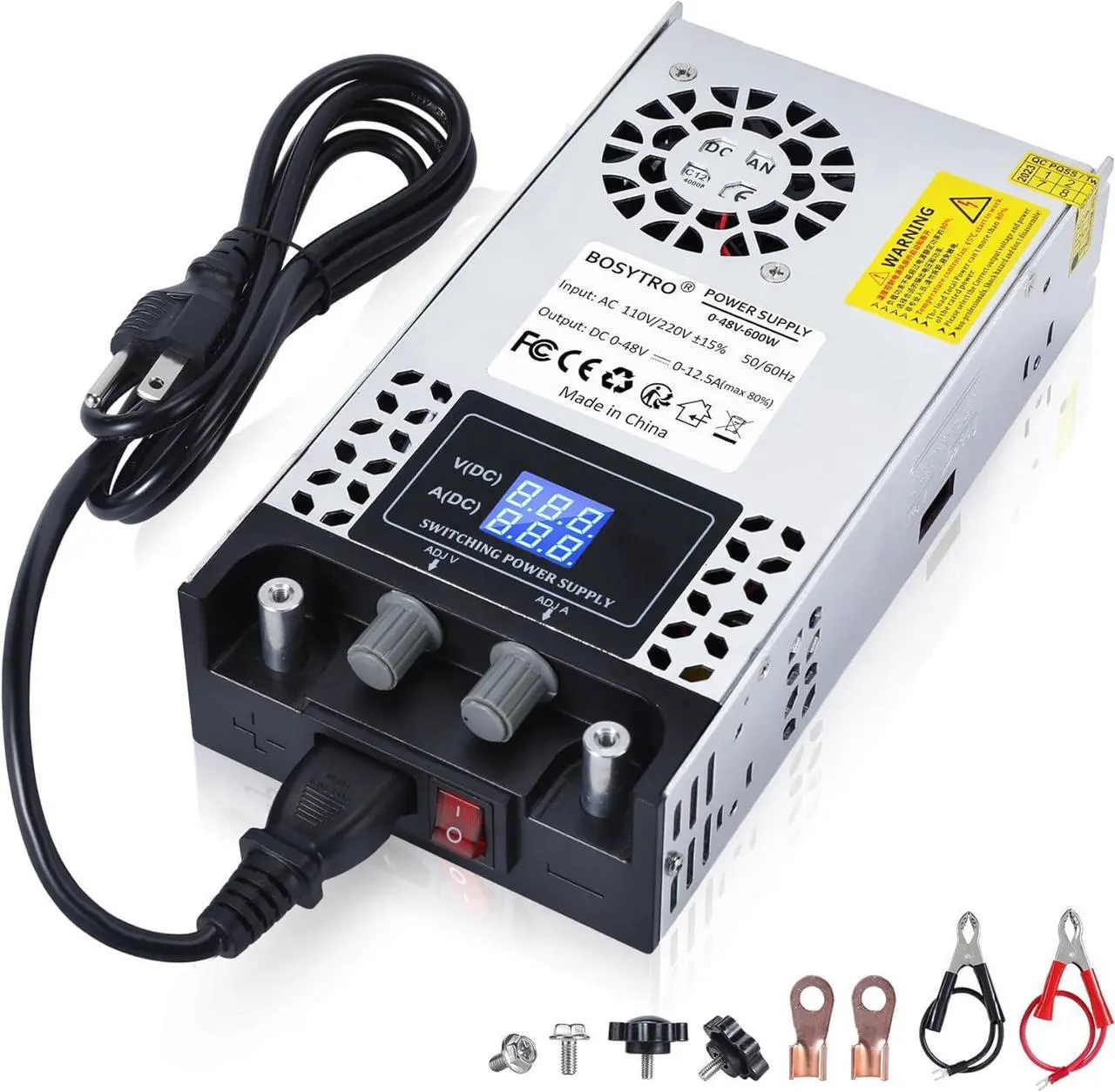 Main image of AC to DC Converter 60V DC Power Supply Adjustable 0-60V 0-10A SMPS Max 600W Switching Power Supply for Led Strip, Motor Pump, CCTV, 3D Printer, Lab Computer