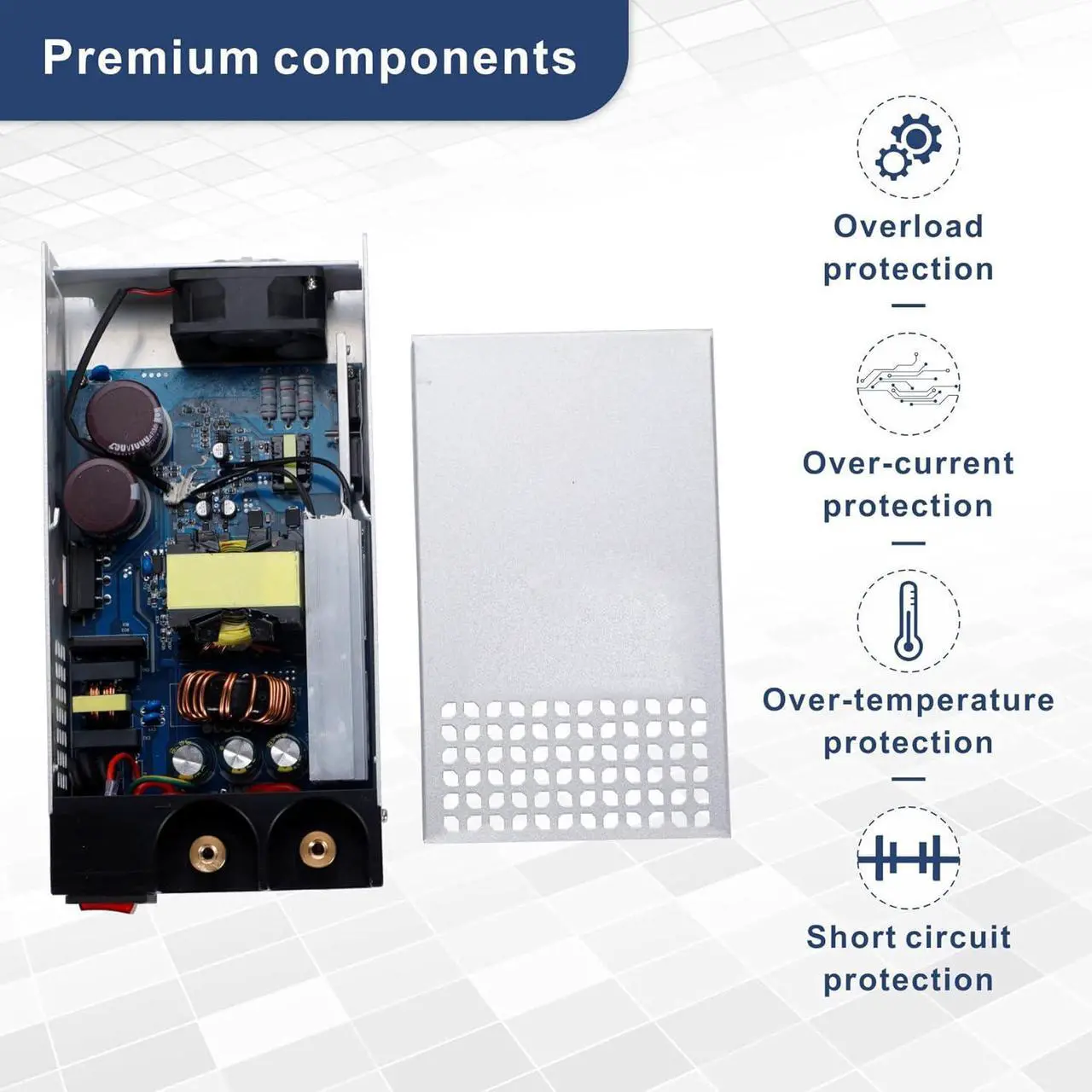 Alt view image 4 of 7 - AC to DC Converter 12V Power Supply 1200W Max 100A SMPS 110v to 12v Converter Switching Power Supply Transformer for Car Radio/Stereos, RV, 3D Printer, Led Strip, Motor Pump, CCTV