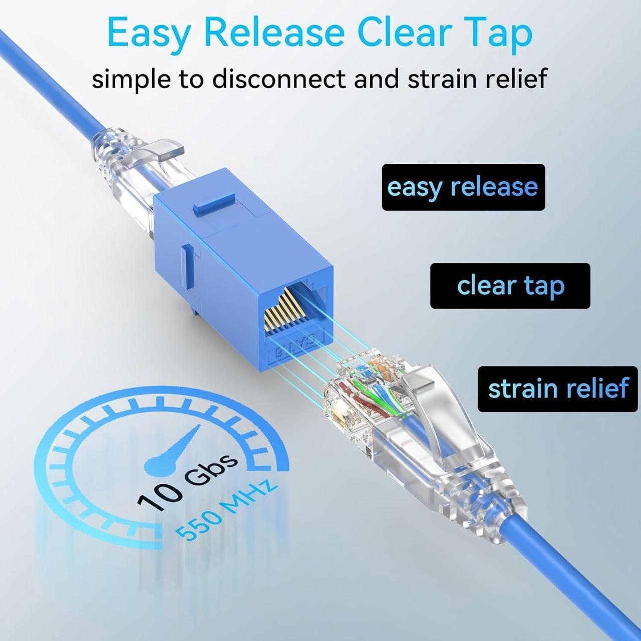Alt view image 6 of 6 - Cat6a Patch Cables Slim 1ft (24 Pack), Flexible Cat6 Ethernet Patch Cable 10G 550MHZ, 28AWG Pure Copper Cat6 Patch Cable for Network Cabinet, Cat 6 Patch Cable Blue