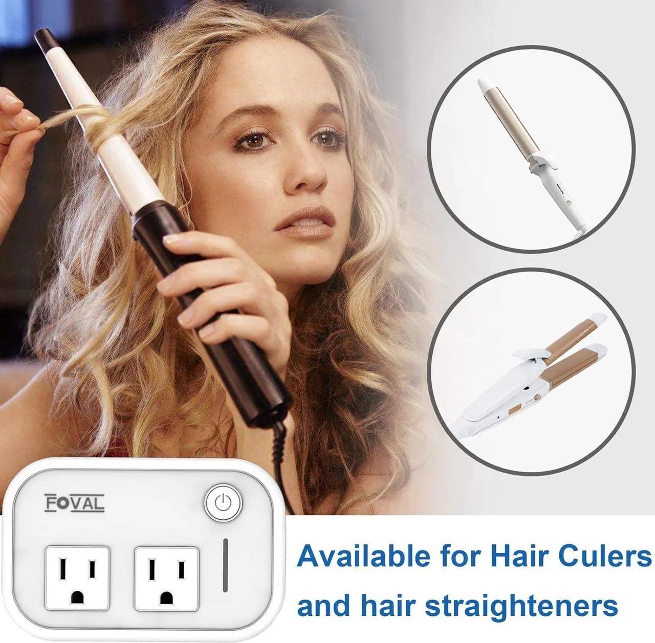Alt view image 2 of 7 - Power Step Down 220V to 110V Travel Voltage Converter International Power Adapter for Hair Straightener/Curling Iron with 4-Port USB Charging US/UK/AU/IT/EU Universal Plug Adapter White