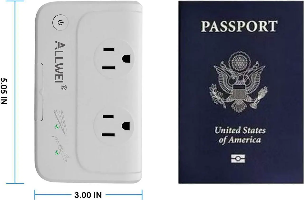 Alt view image 6 of 7 - International Travel Adapter 220V to 110V Power Voltage Converter for Hair Straightener/Curling Iron, Universal Power Plug Adapter UK, US, AU, EU, IT, India (White)
