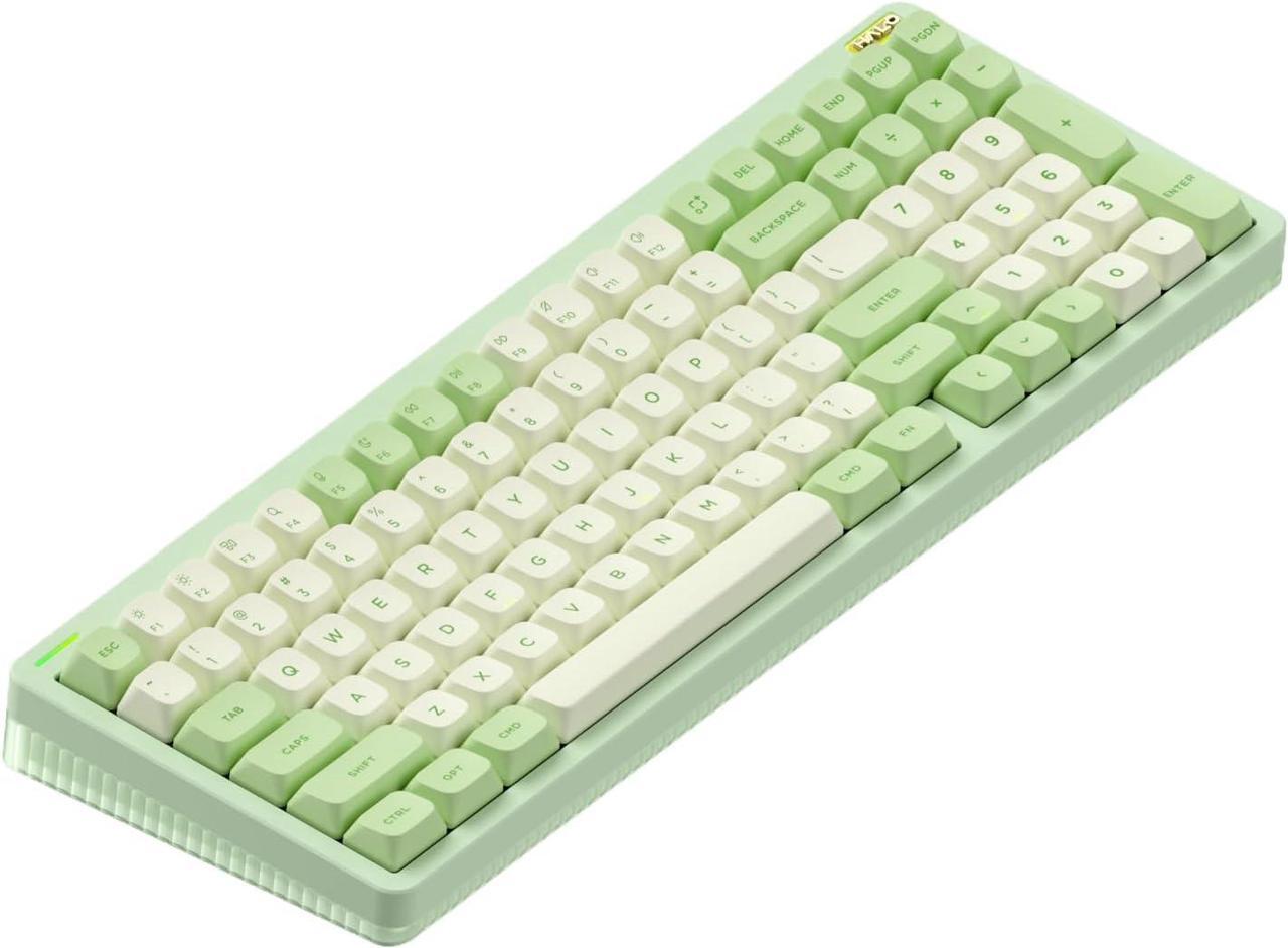 Main image of NUPHY Halo96 V2 Wireless Keyboard,Gasket Structure,96% Hot Swappable Gaming Keyboard, 99 Kyes RGB Backlit Mechanical Keyboard, Support QMK/VIA,Bluetooth/USB-C/2.4GHz - Green,Raspberry Switches(46gf)