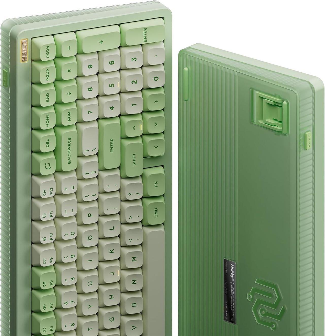 Alt view image 2 of 6 - NUPHY Halo96 V2 Wireless Keyboard,Gasket Structure,96% Hot Swappable Gaming Keyboard, 99 Kyes RGB Backlit Mechanical Keyboard, Support QMK/VIA,Bluetooth/USB-C/2.4GHz - Green,Raspberry Switches(46gf)