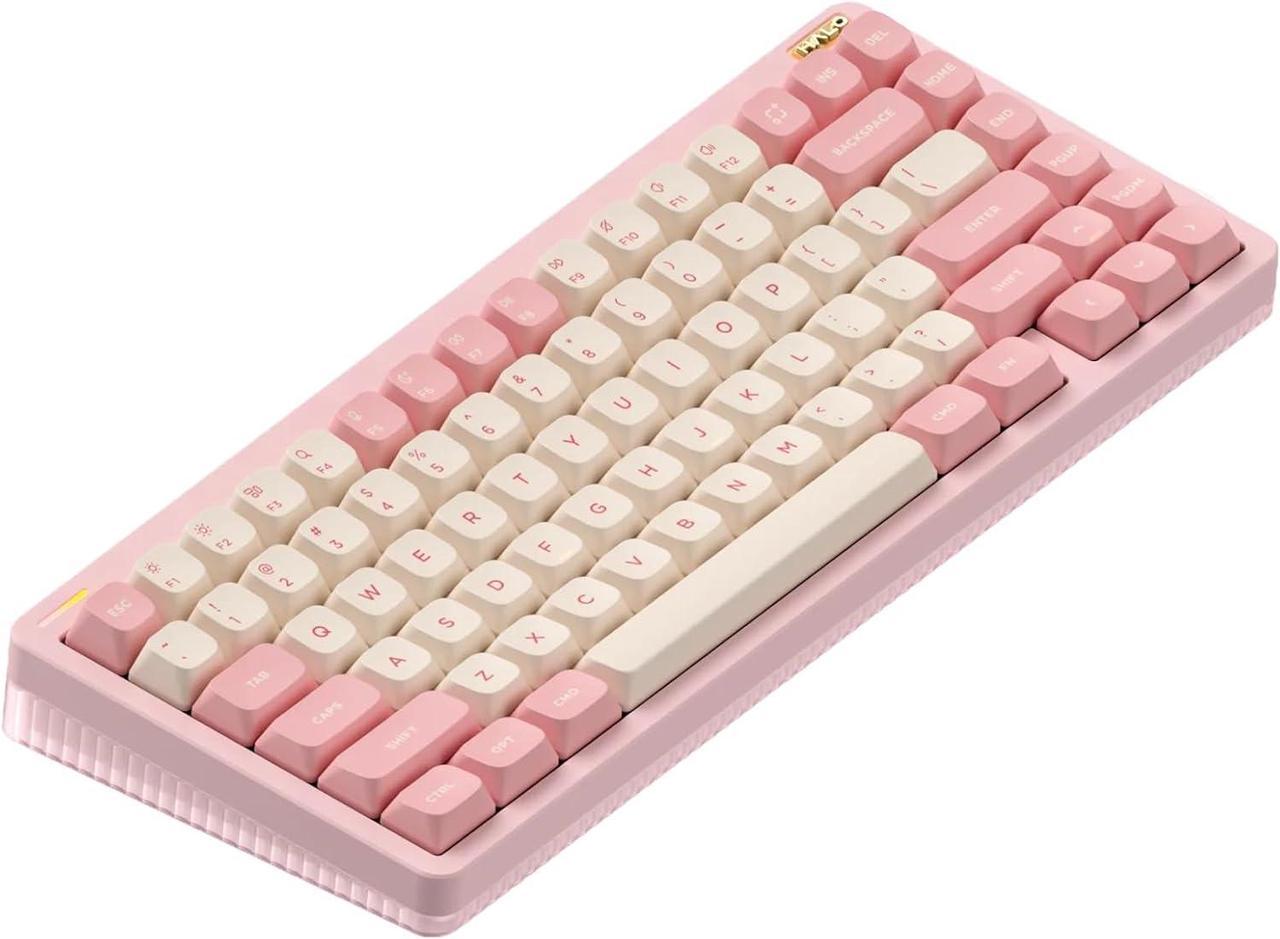 NUPHY Halo75 V2 Mechancial Gaming Kyeboard,75% Wireless Hot Swappable Bluetooth keyboard,83 Kyes RGB Backlit Keyboard,Support Bluetooth/2.4GHz/USB-C - Pink, Raspberry (46gf)