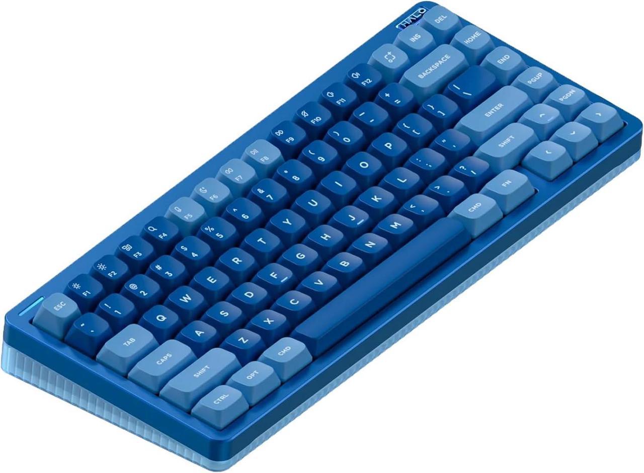 NUPHY Halo75 V2 Mechancial Gaming Kyeboard,75% Wireless Hot Swappable Bluetooth keyboard,83 Kyes RGB Backlit Keyboard,Support Bluetooth/2.4GHz/USB-C - Blue, Mint (37gf)