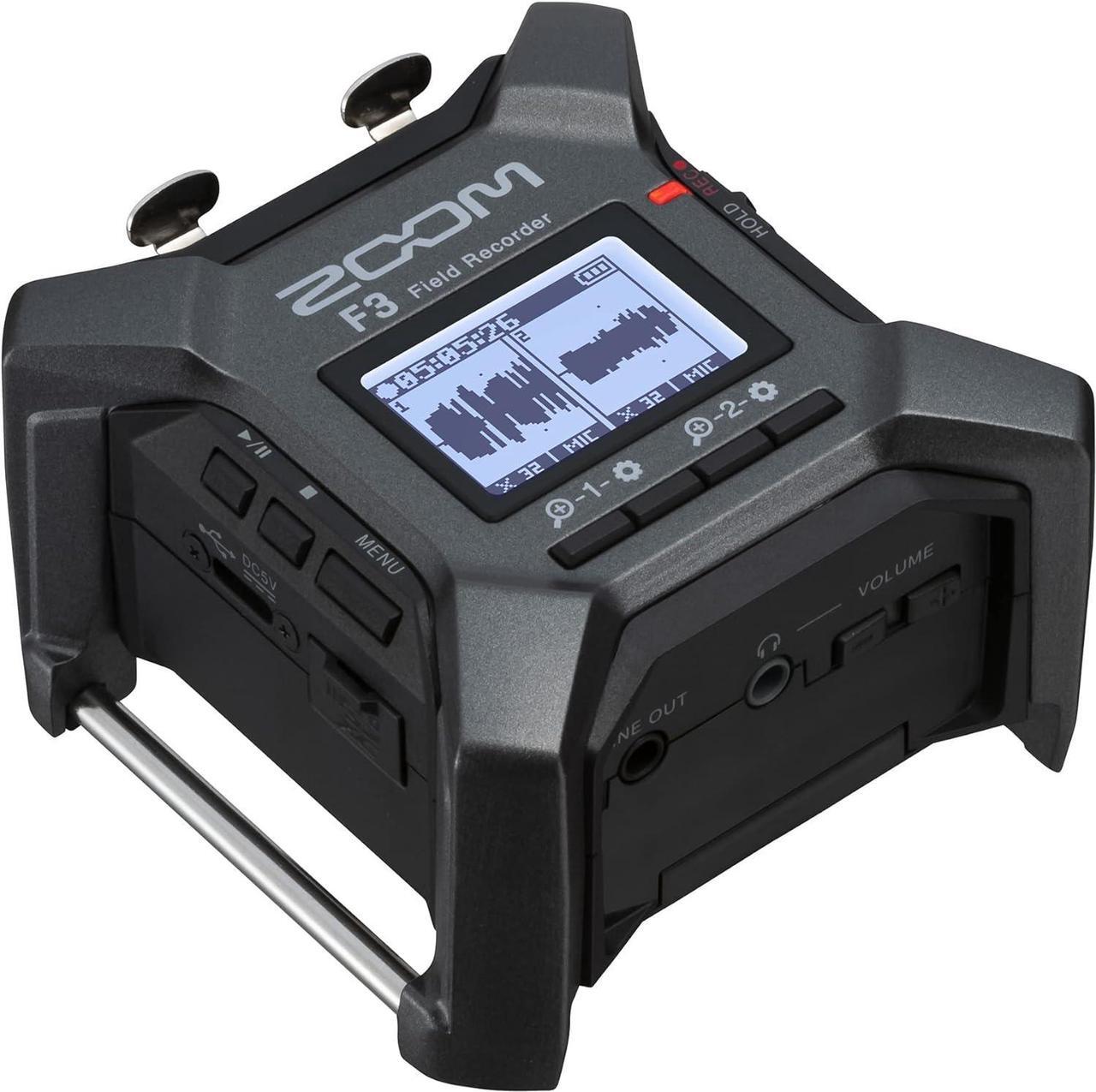 Alt view image 6 of 7 - Zoom F3 Professional Field Recorder, 32-bit Float Recording, 2 Channel Recorder, Dual AD Converters & RØDE Wireless Go II Dual Channel Wireless System with Built-in Microphones
