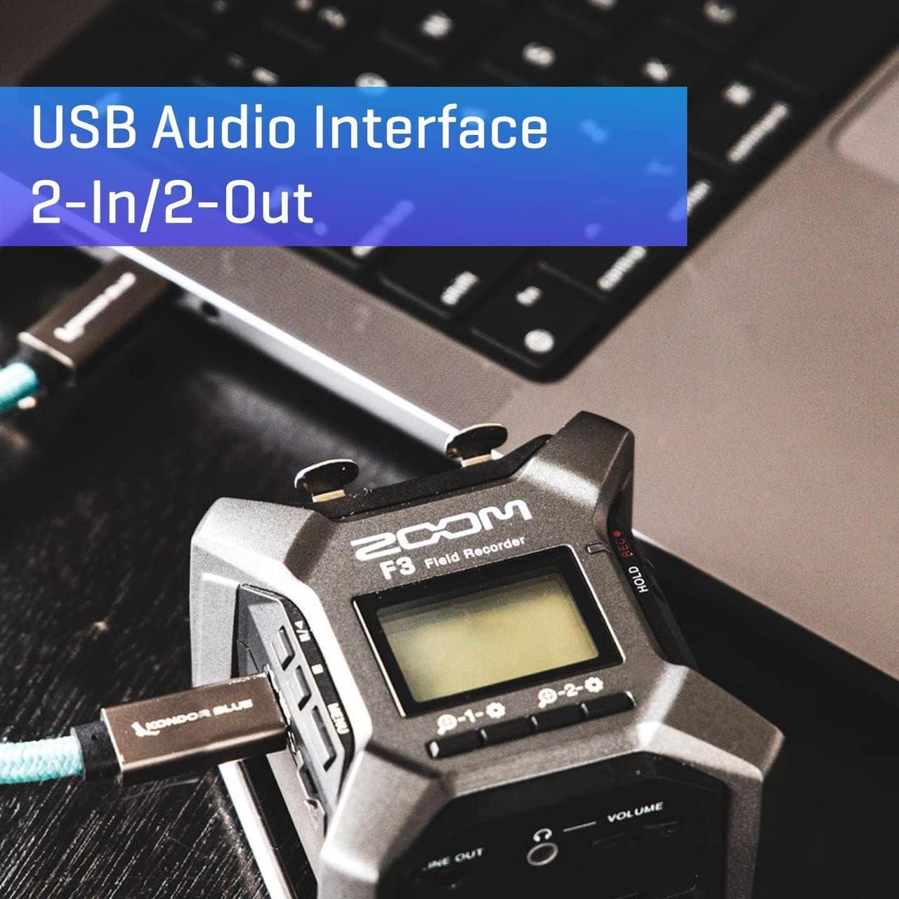 Alt view image 3 of 7 - Zoom F3 Professional Field Recorder, 32-bit Float Recording, 2 Channel Recorder, Dual AD Converters & RØDE Wireless Go II Dual Channel Wireless System with Built-in Microphones