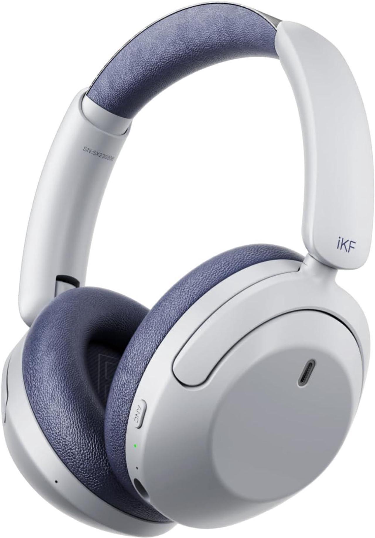 Active Noise Cancelling HiFi Headphones with Hires, 125H Playtime, Bluetooth, Over-Ear, APP EQ Settings,Comfortable Ear Pads, and Multi-Device Connection Wired Headset for Work/Play(Grey)