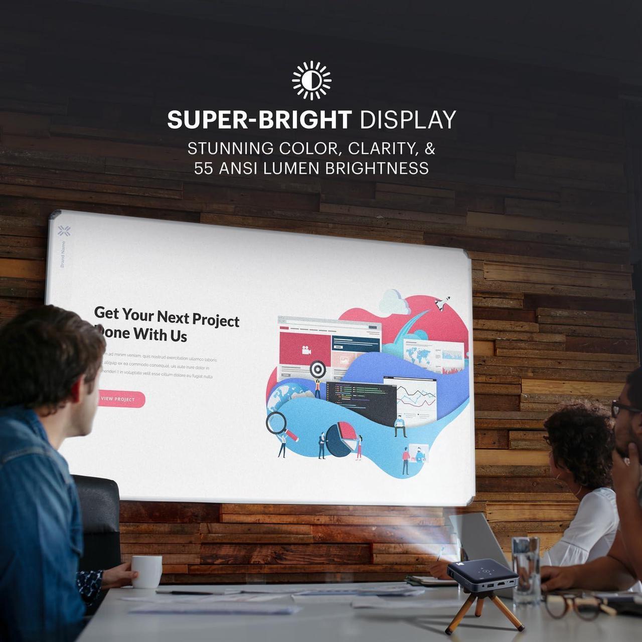 Alt view image 3 of 5 - KODAK Luma 150 Ultra Mini Pocket Pico Projector - Black Built-in Battery & Speaker, 1080P Support Portable Wireless LED DLP Movie & Video Travel Projector, connects to iPhone and Android