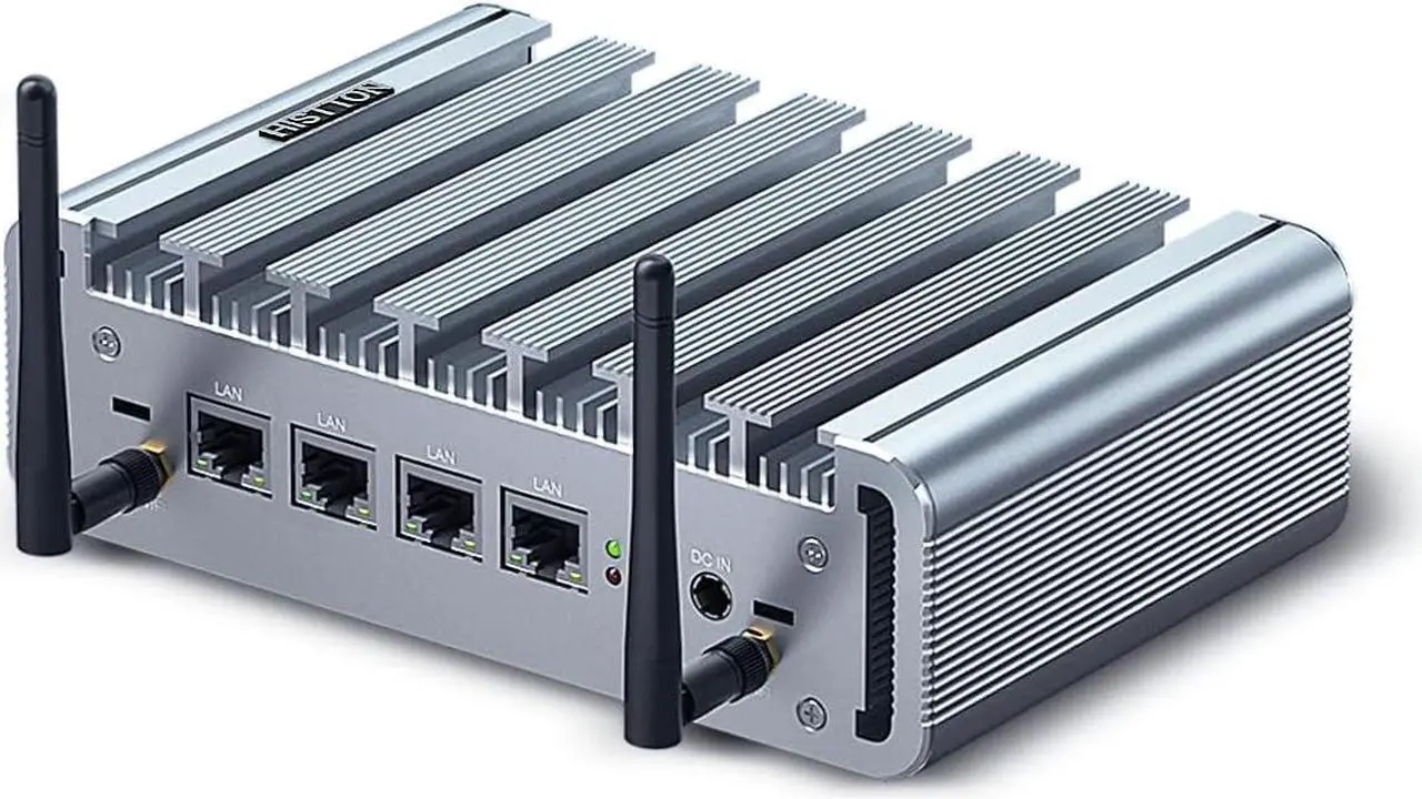 Main image of Mini PC, Mini Firewall PC Celeron J4125 DDR4 8GB RAM 256GB SSD, Quad Core AES-NI OPNsense Industrial PC, VGA, HD, WiFi, BT4.0, 4 × 2.5Gbe I225 LAN for Network Firewall Gateway, RTC
