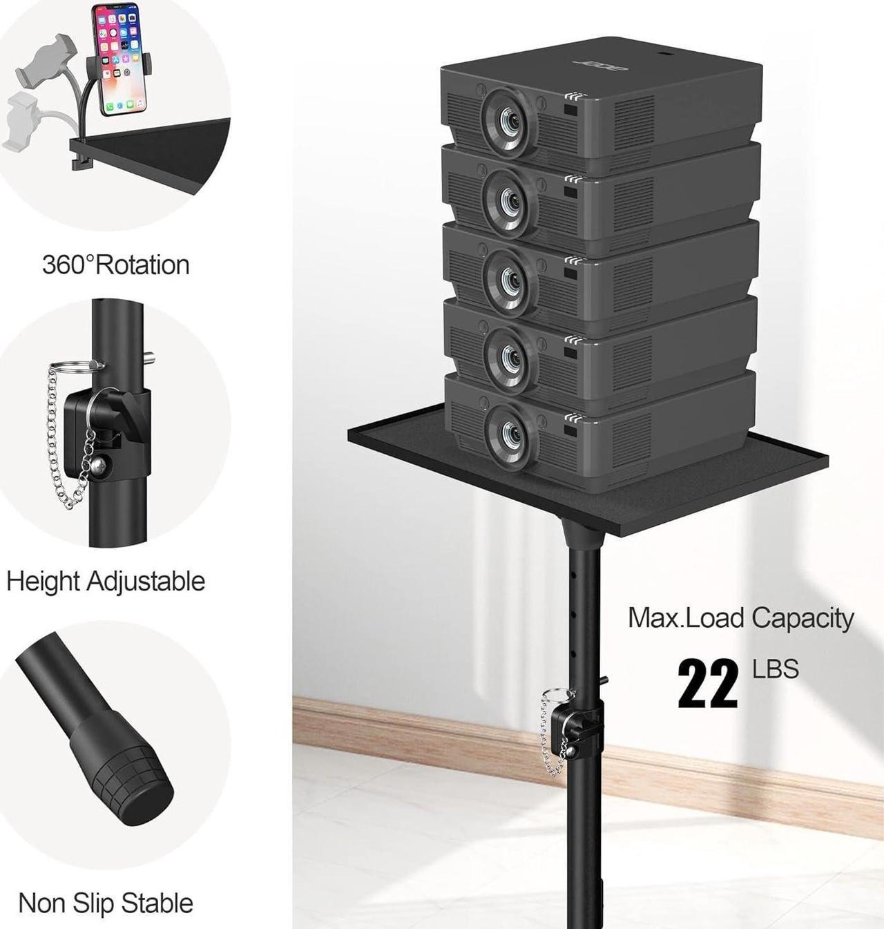Alt view image 5 of 6 - 63" Tall Projector Stand Tripod,Laptop Tripod Projector Stand Adjustable Height 22 to 63 Inches, Projector Tripod Stand, Tripod for Porjector, Projector Stand for Outdoor Movies