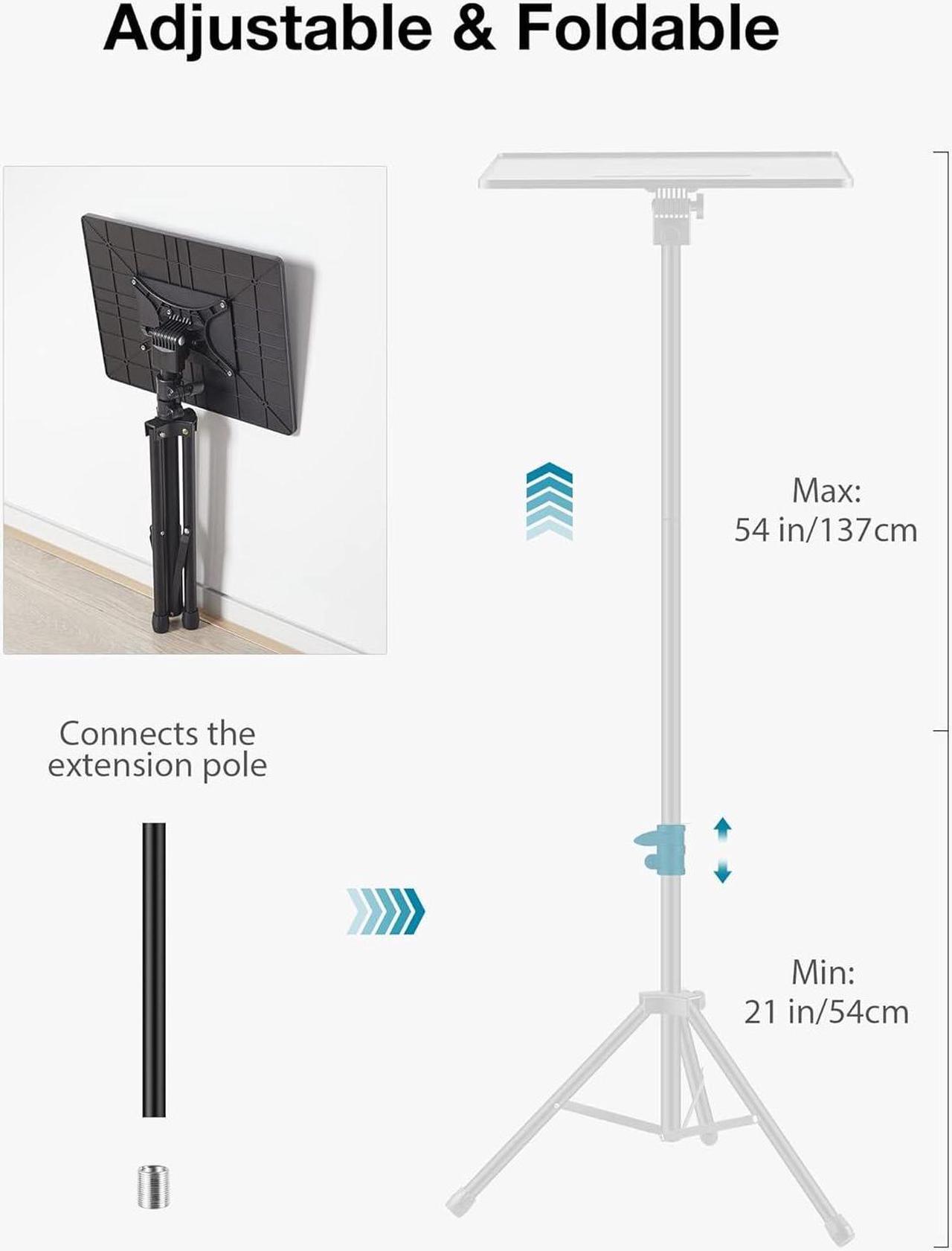 Alt view image 3 of 7 - Projector Stand Tripod, 21" to 54" Height Adjustable Portable Laptop Tripod Stand Music Stand Projector Tripod for Outdoor Office Home Stage Studio Podium Computer DJ Racks
