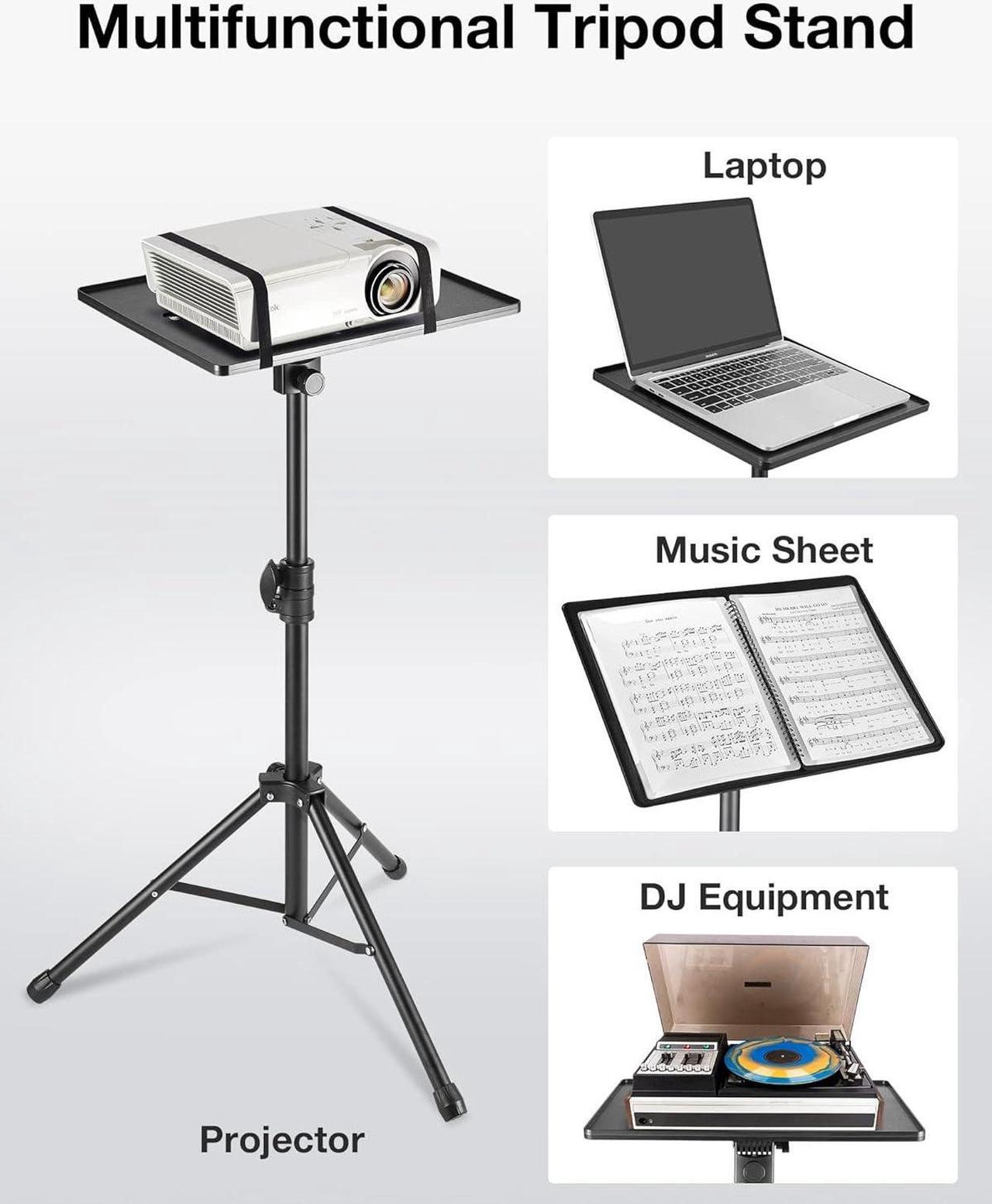 Alt view image 7 of 7 - Projector Stand Tripod, 21" to 54" Height Adjustable Portable Laptop Tripod Stand Music Stand Projector Tripod for Outdoor Office Home Stage Studio Podium Computer DJ Racks