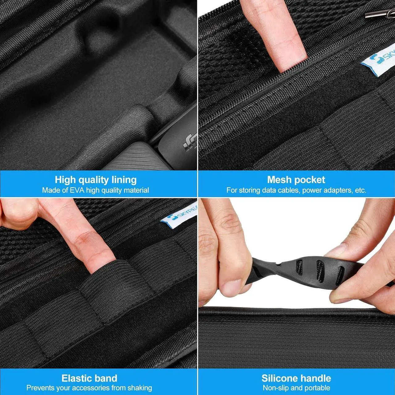 Alt view image 3 of 7 - Osmo Pocket 3 Case, Portable PU Storage Protective Bag for DJI Osmo Pocket 3 Creator Combo Accessories