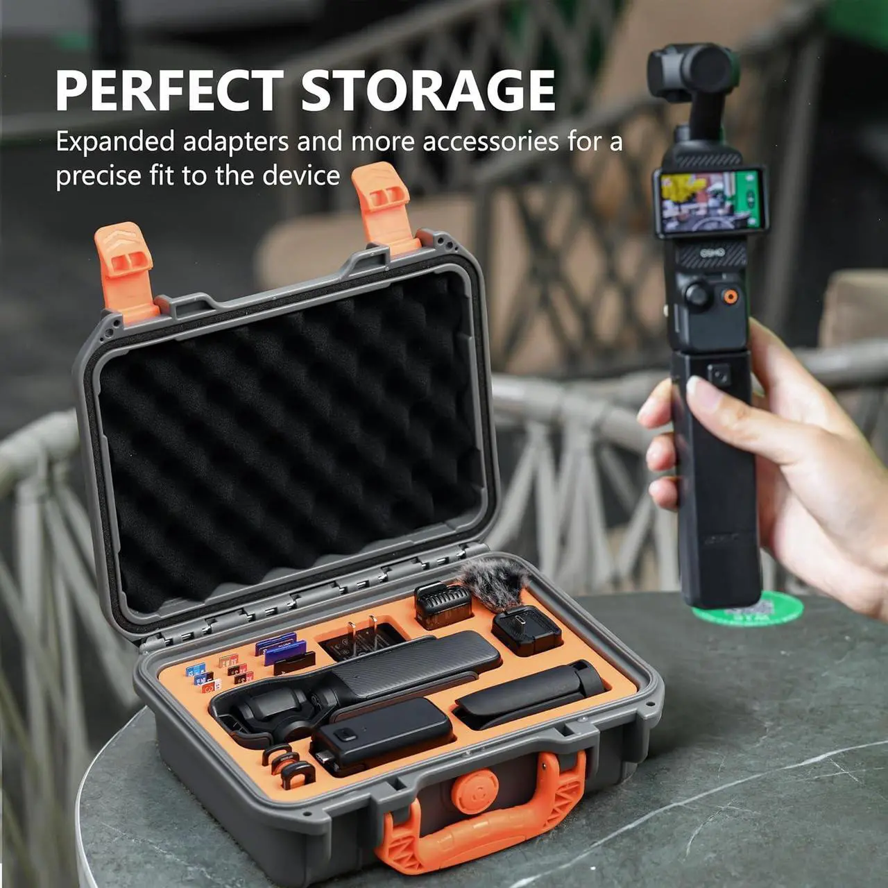 Alt view image 5 of 7 - OSMO Pocket 3 Hard Case, Multifunctional Portable Waterproof Hard Case for DJI Pocket 3 Creator Combo Camera Accessories