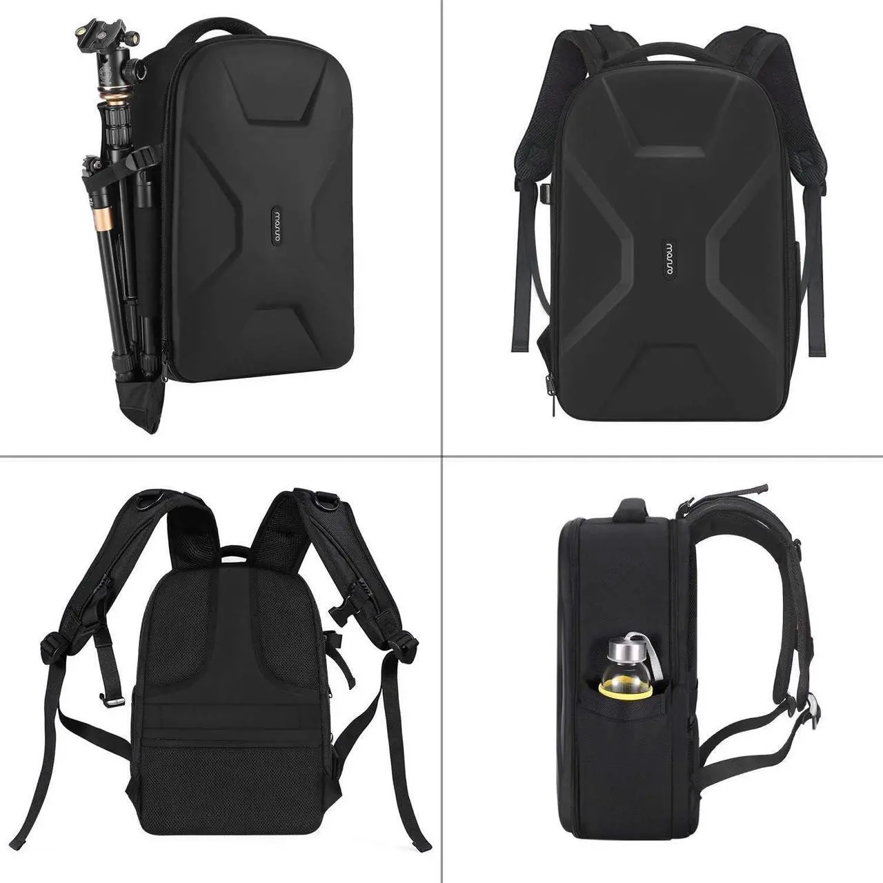 Alt view image 7 of 7 - Camera Backpack, DSLR/SLR/Mirrorless Photography Camera Bag 15-16 inch Waterproof Hardshell Case with Tripod Holder&Laptop Compartment Compatible with Canon/Nikon/Sony, Black