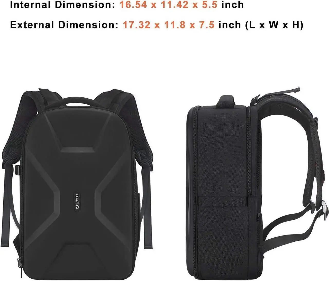 Alt view image 6 of 7 - Camera Backpack, DSLR/SLR/Mirrorless Photography Camera Bag 15-16 inch Waterproof Hardshell Case with Tripod Holder&Laptop Compartment Compatible with Canon/Nikon/Sony, Black