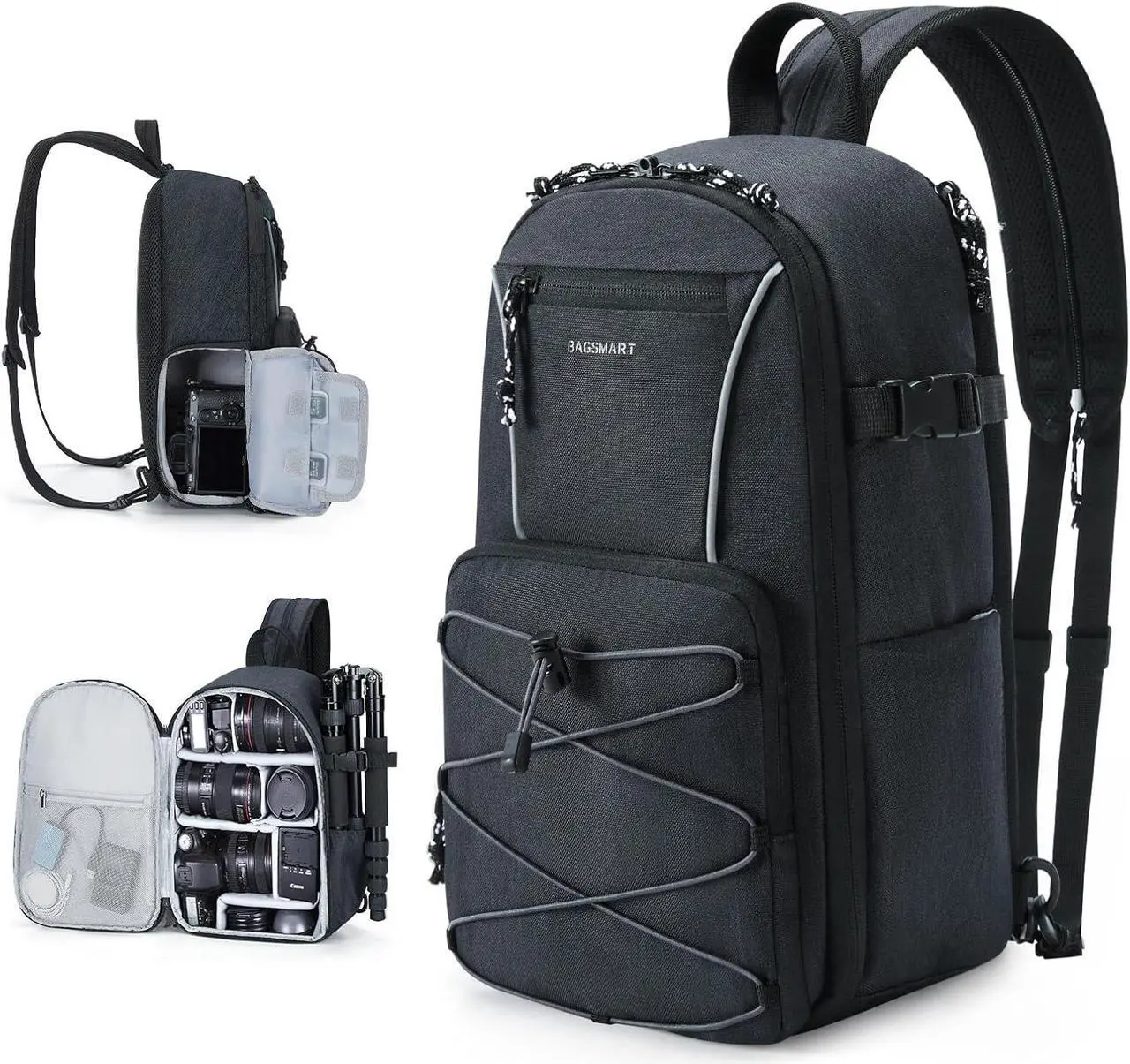 Main image of Small Camera Sling Bag, DSLR/SLR Camera Bag Fits 11" Tablet, Camera Shoulder Bag for Photographers With Tripod Holder