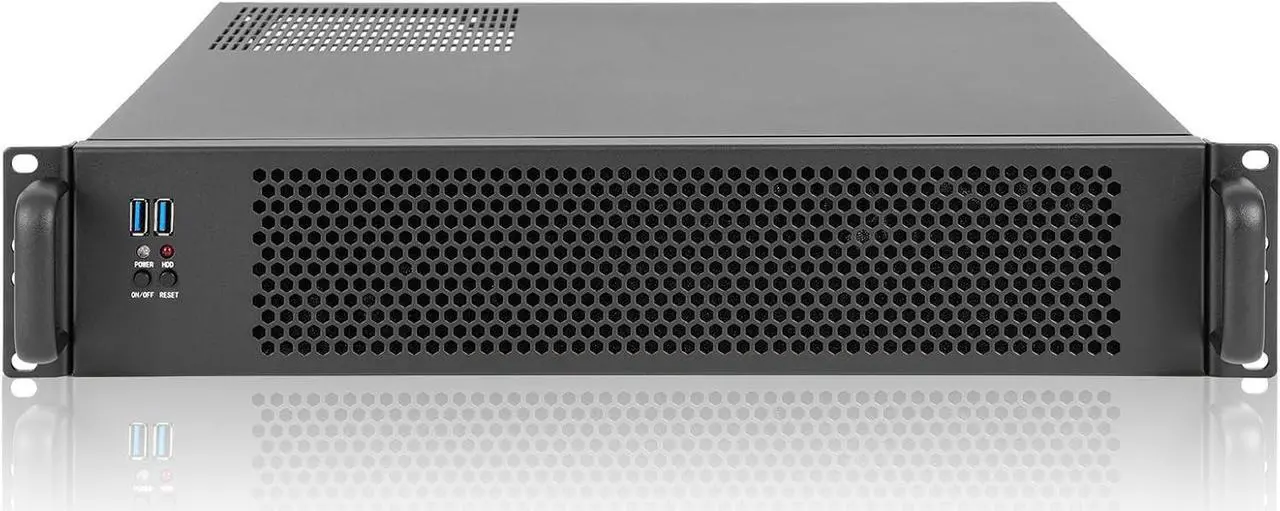 Alt view image 2 of 5 - MicroATX/Mini-ITX 2U Rackmount Server Chassis max 7x3.5 Bay / USB3.0 with 2.0 Adapter Support ATX PSU Either top or Side Cooling Depth 15.7"