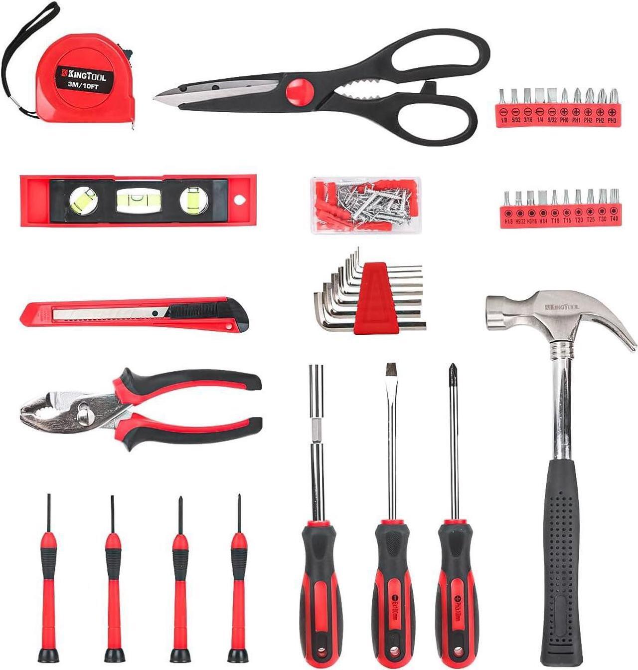 Alt view image 3 of 7 - Home Repair Tool Kit - 149 Pieces Basic Home Repair Tool Set, General Mechanic Tool Set, General Household Tool Kit with Plastic Toolbox, Perfect for Homeowner, Office & College Repairs