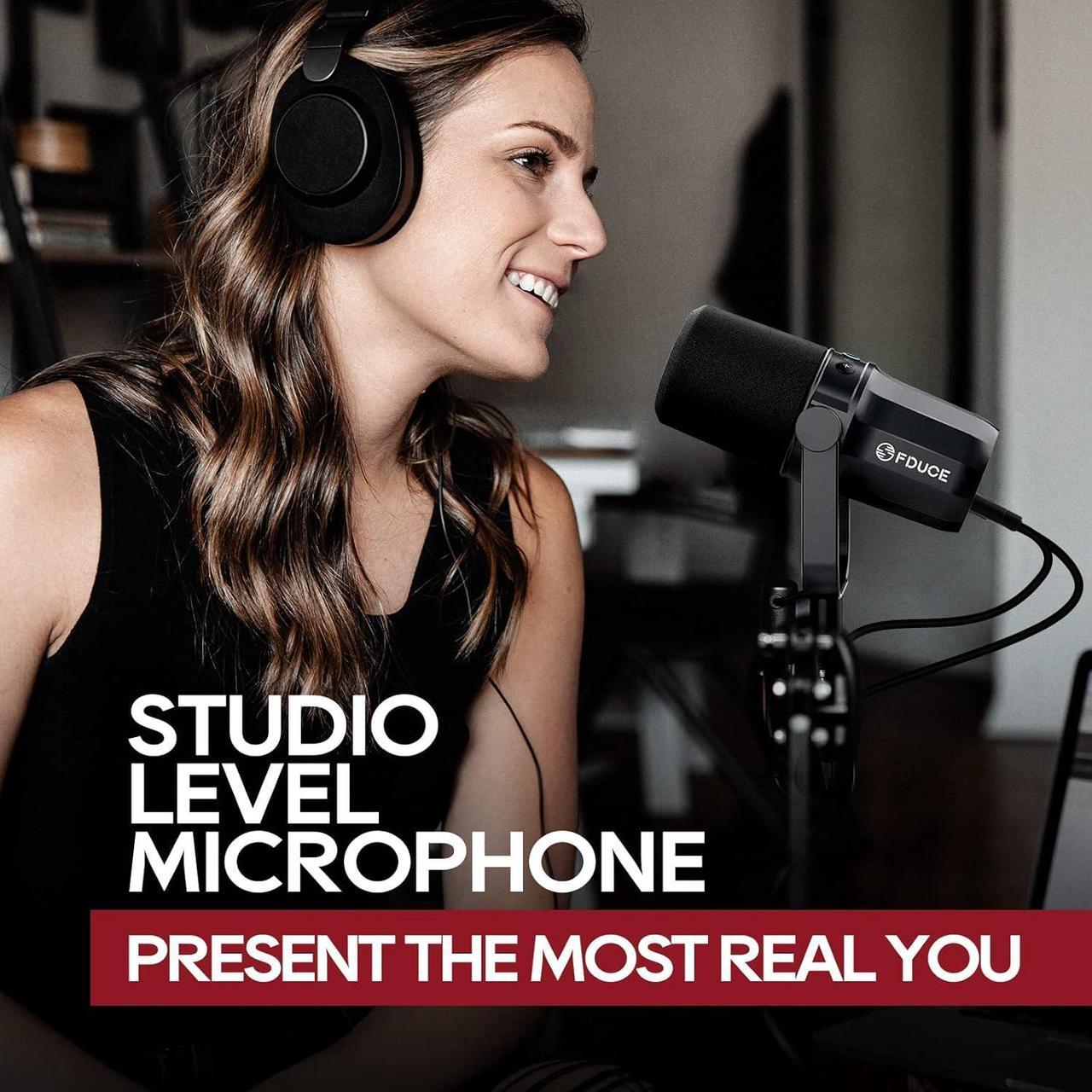 Alt view image 6 of 6 - SL40 USB/XLR Dynamic Microphone for Podcasting, Gaming, Live Streaming & Recording, Built-in Headphone Output, LED Mute Button, All Metal, Voice-Isolating Technology
