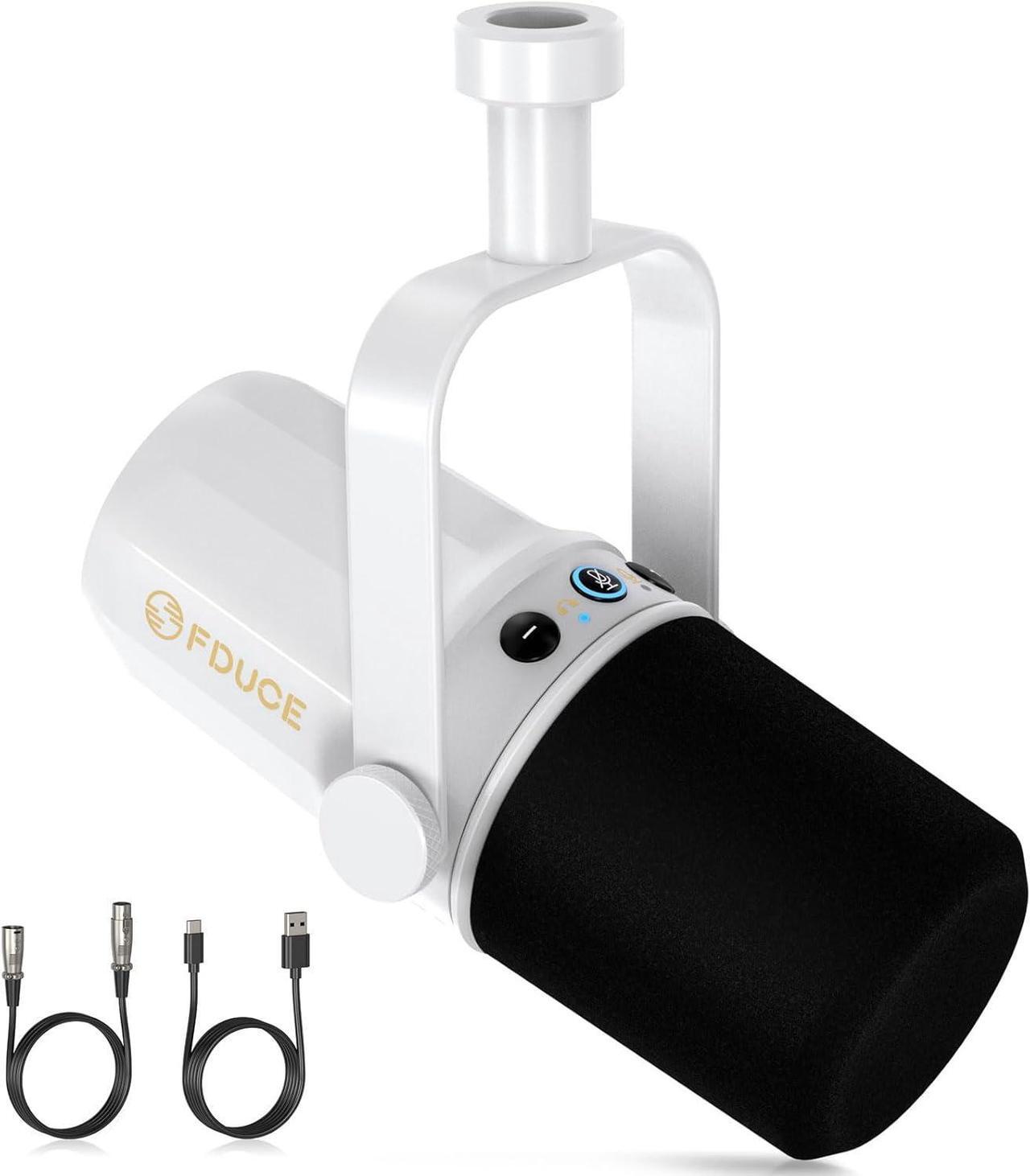 Main image of SL40 Dynamic Microphone for Podcasting, Gaming, Live Streaming & Recording, Built-in Headphone Output, LED Mute Button, All Metal USB/XLR, Voice-Isolating Technology(White)