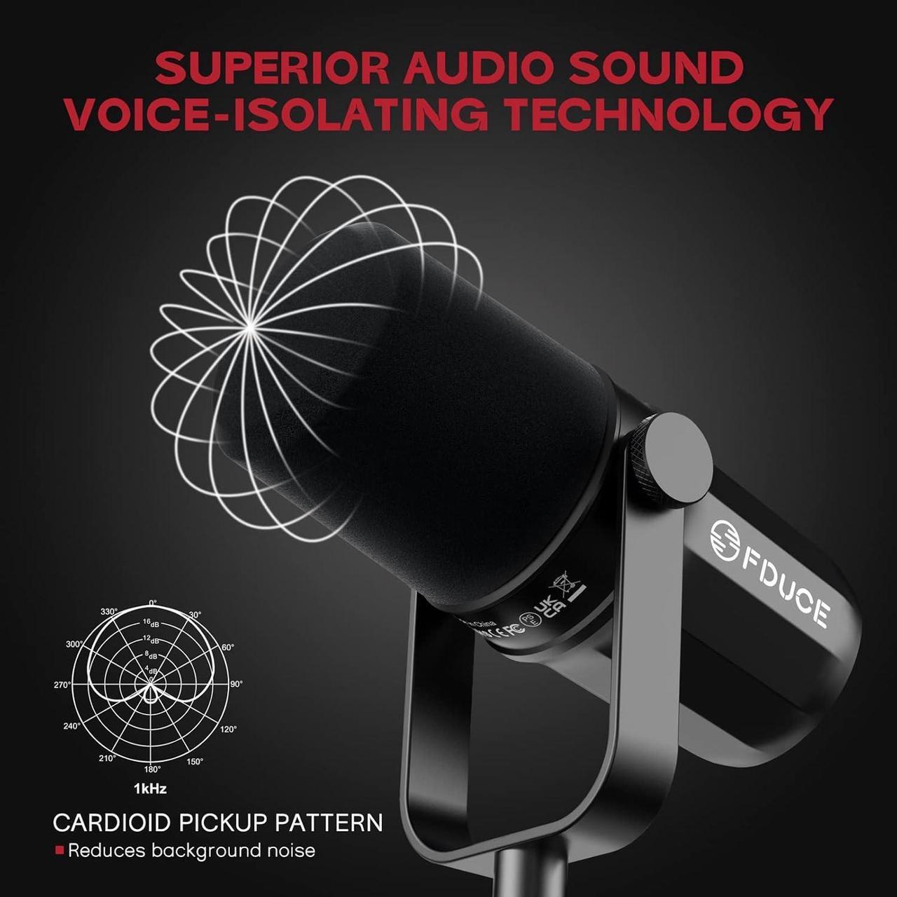Alt view image 2 of 5 - SL40X XLR Dynamic Microphone for Vocal Recording, Podcasting, Gaming, Live Streaming&Broadcasting, All Metal Cardioid Mic, Voice-Isolating Technology -Black