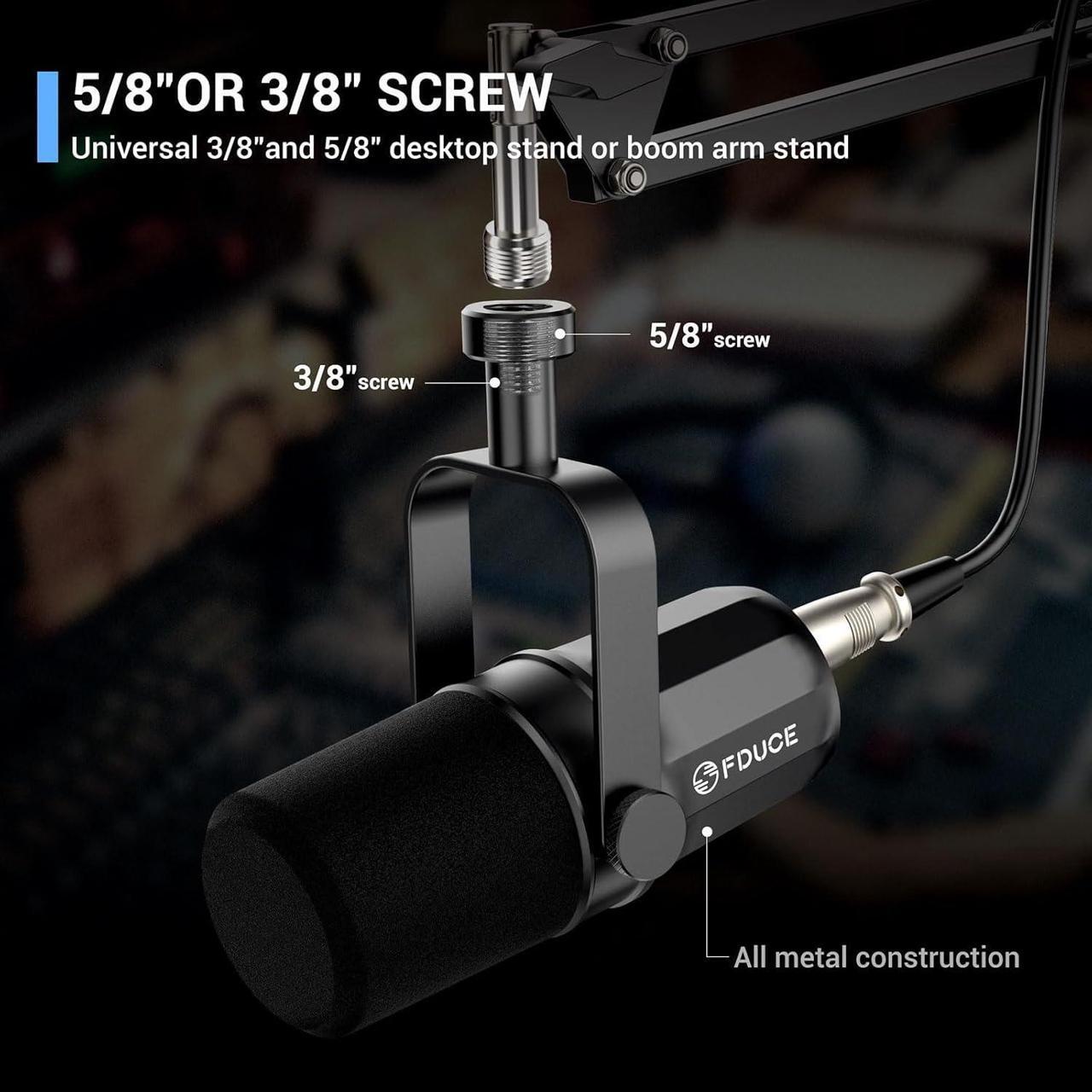 Alt view image 4 of 7 - SL40X XLR Dynamic Microphone kit for Vocal Recording, Podcasting, Gaming, Live Streaming&Broadcasting, All Metal Cardioid Mic, Voice-Isolating Technology -Black