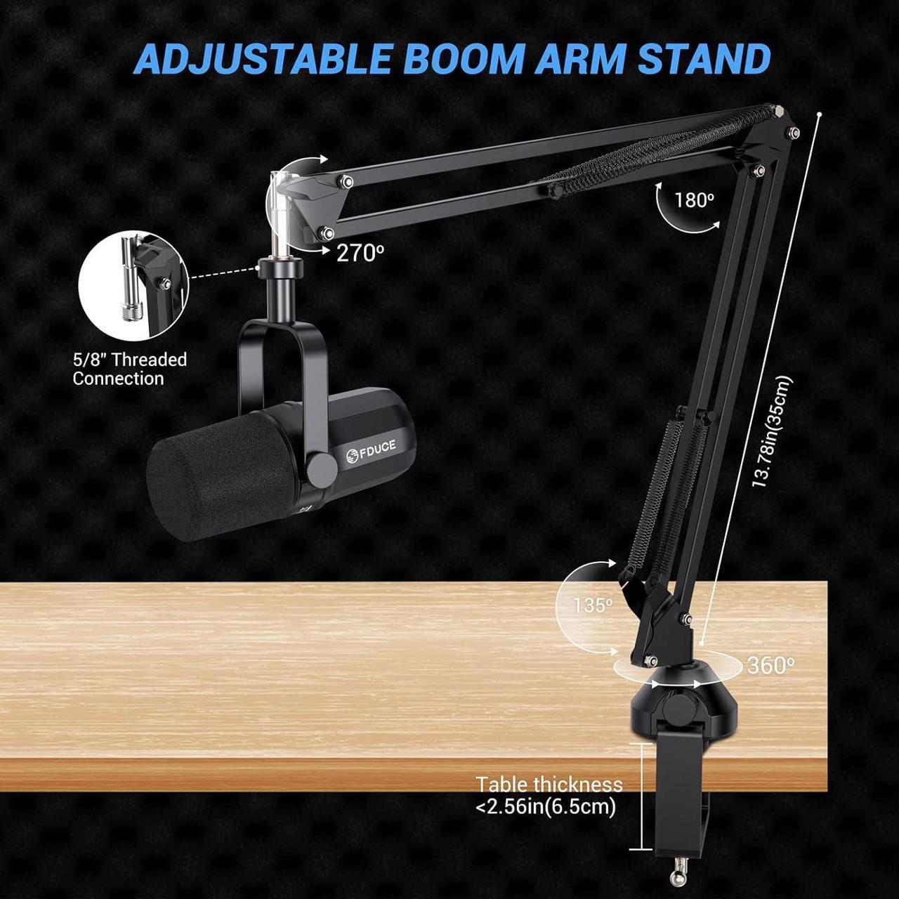 Alt view image 6 of 7 - SL40X XLR Dynamic Microphone kit for Vocal Recording, Podcasting, Gaming, Live Streaming&Broadcasting, All Metal Cardioid Mic, Voice-Isolating Technology -Black