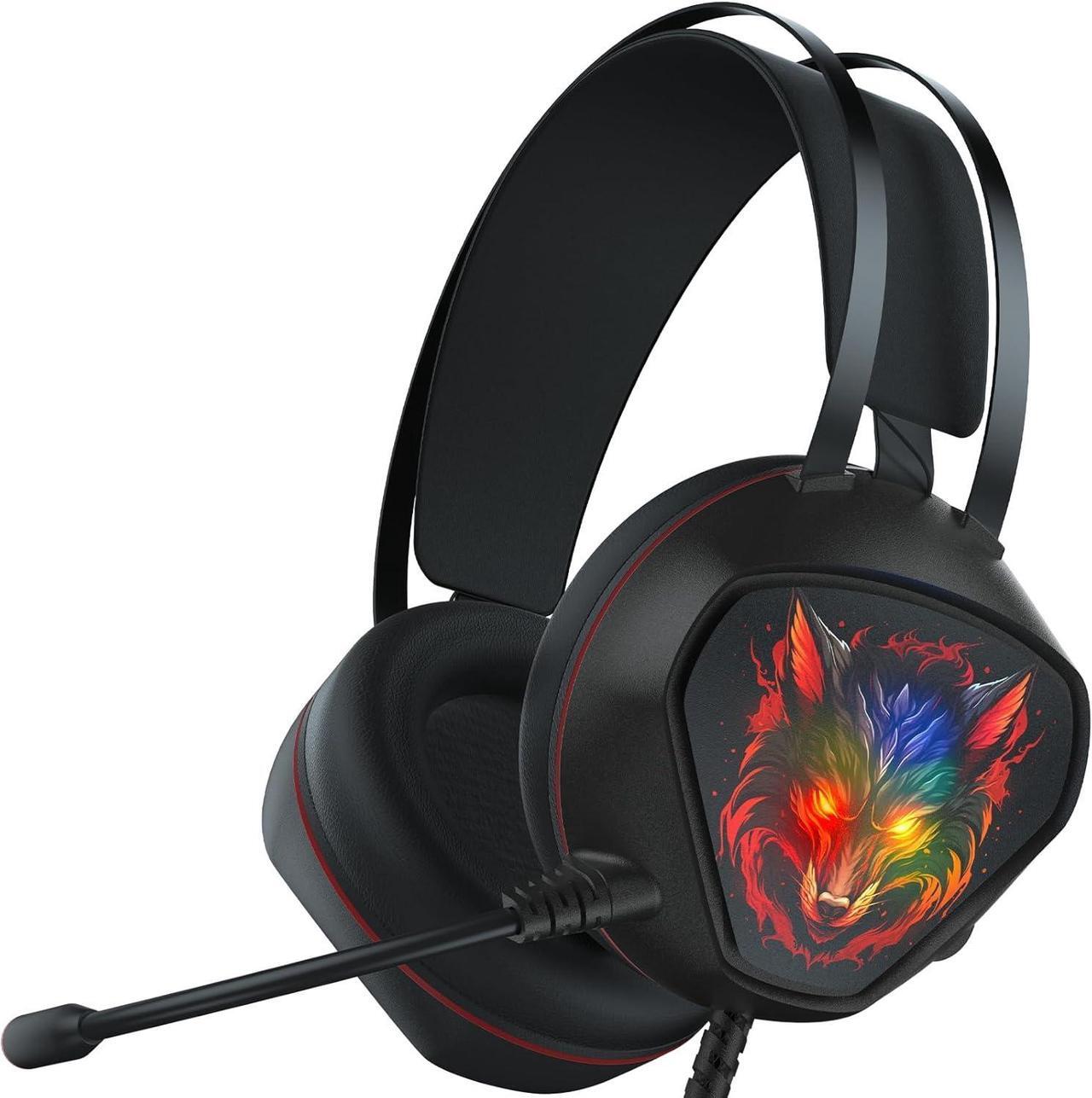 Main image of Gaming Headset for Xbox Series X/S, Xbox One, PS5, PS4, PC with 7.1 Surround Sound, Wired Gaming Headphone with Noise Cancelling Mic, Dynamic RGB Light for Xbox Controller, Switch (BlackRed)