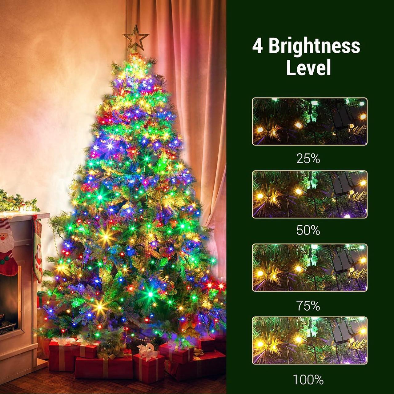 Alt view image 6 of 7 - Christmas Tree Lights Color Changing, 11 Modes Christmas Light Outdoor with Remote Control, 400 Diamond LED 6.6FTx10 Waterproof Xmas Tree Lights with Timer & Memory Function for Indoor