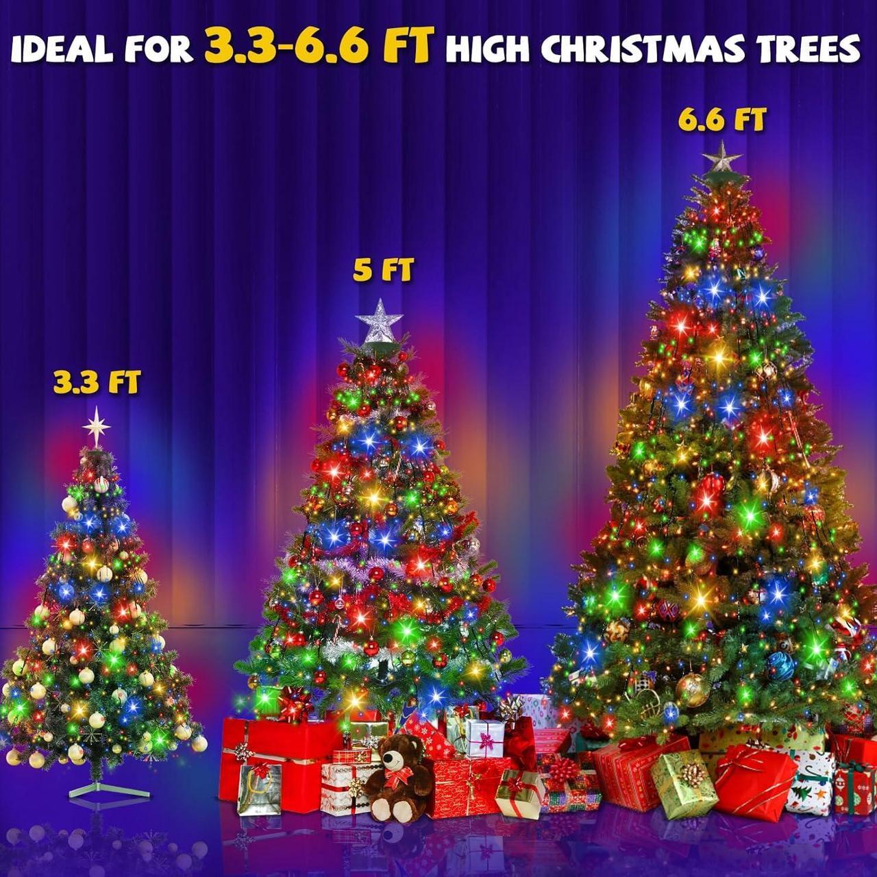 Alt view image 5 of 6 - 400 LED Christmas Tree Lights 8 Modes Christmas String Lights for Tree with Timer 6.6FT x 16 Lines Waterproof Christmas Decorations Outdoor/Indoor with Memory Function, Multicolor