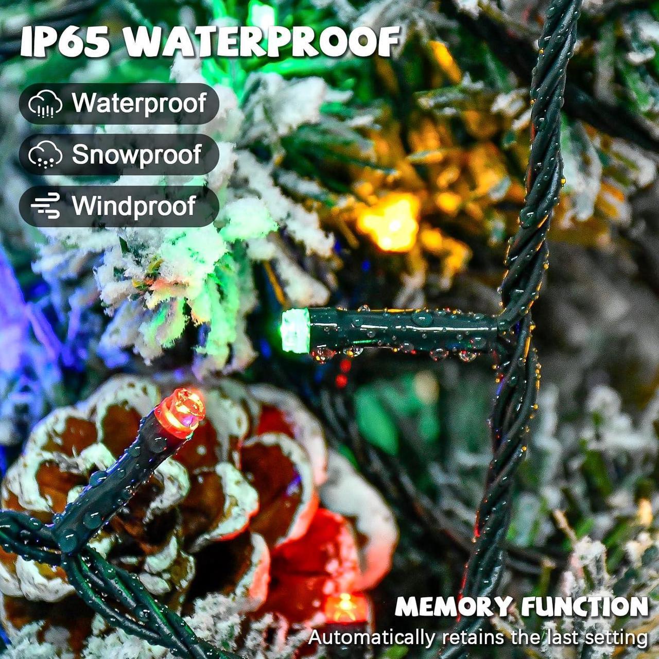 Alt view image 4 of 6 - 400 LED Christmas Tree Lights 8 Modes Christmas String Lights for Tree with Timer 6.6FT x 16 Lines Waterproof Christmas Decorations Outdoor/Indoor with Memory Function, Multicolor