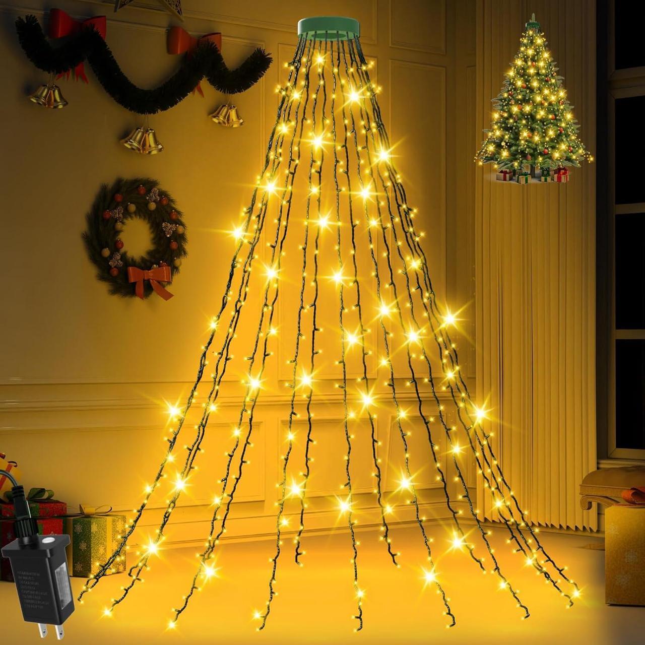 Main image of 400 LED Christmas Tree Lights 8 Modes Christmas String Lights for Tree with Timer 6.6FT x 16 Lines Lights String Waterproof Christmas Decorations Outdoor/Indoor with Memory Function, Warm White