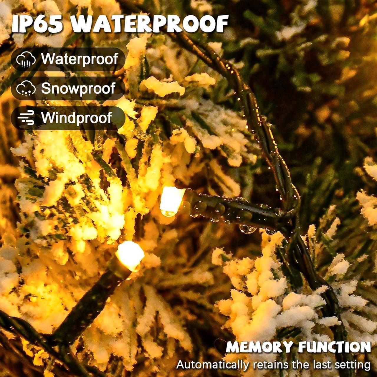 Alt view image 4 of 6 - 400 LED Christmas Tree Lights 8 Modes Christmas String Lights for Tree with Timer 6.6FT x 16 Lines Lights String Waterproof Christmas Decorations Outdoor/Indoor with Memory Function, Warm White