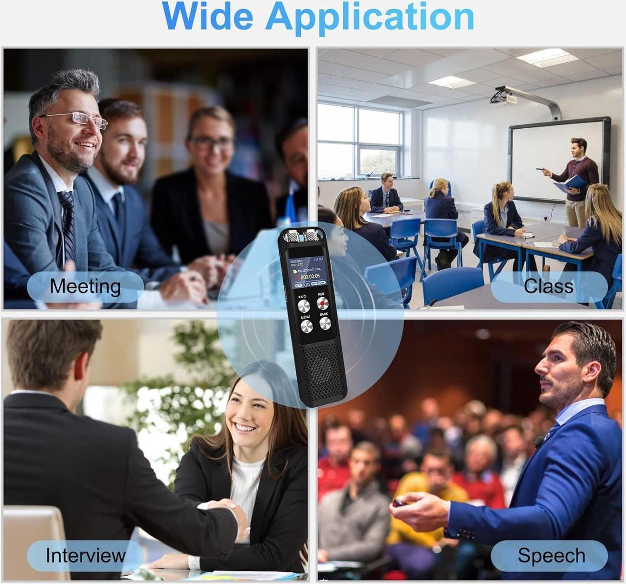 Alt view image 7 of 7 - 136GB Digital Voice Recorder: Voice Activated Recorders with Playback, Audio Recording Device for Lectures Meetings, Dictaphone Sound Portable Tape Recorder with Password | USB