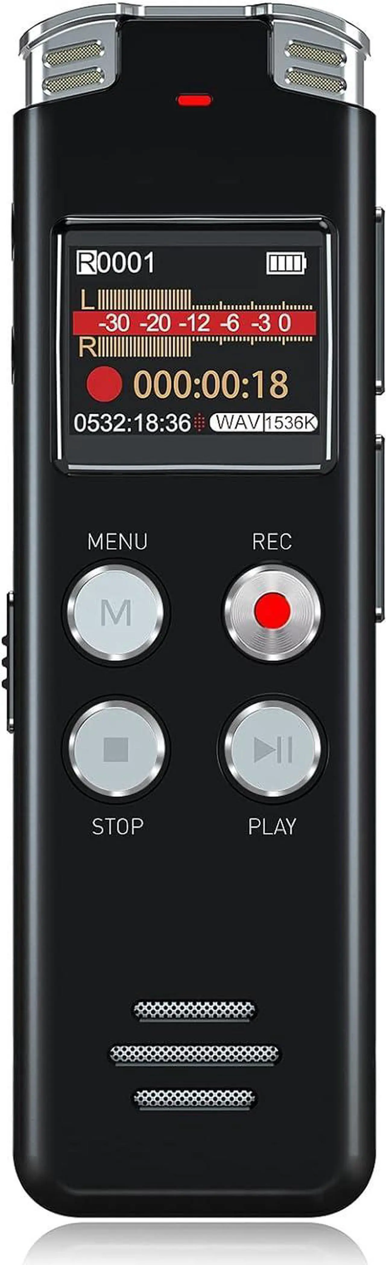 Alt view image 7 of 7 - 128GB Digital Voice Recorder with Playback: Voice Activated Recorder for Lectures Meetings Interviews -  Dictaphone Recording Device Tape Recorder Portable Mini, Audio Recorder with USB, MP3