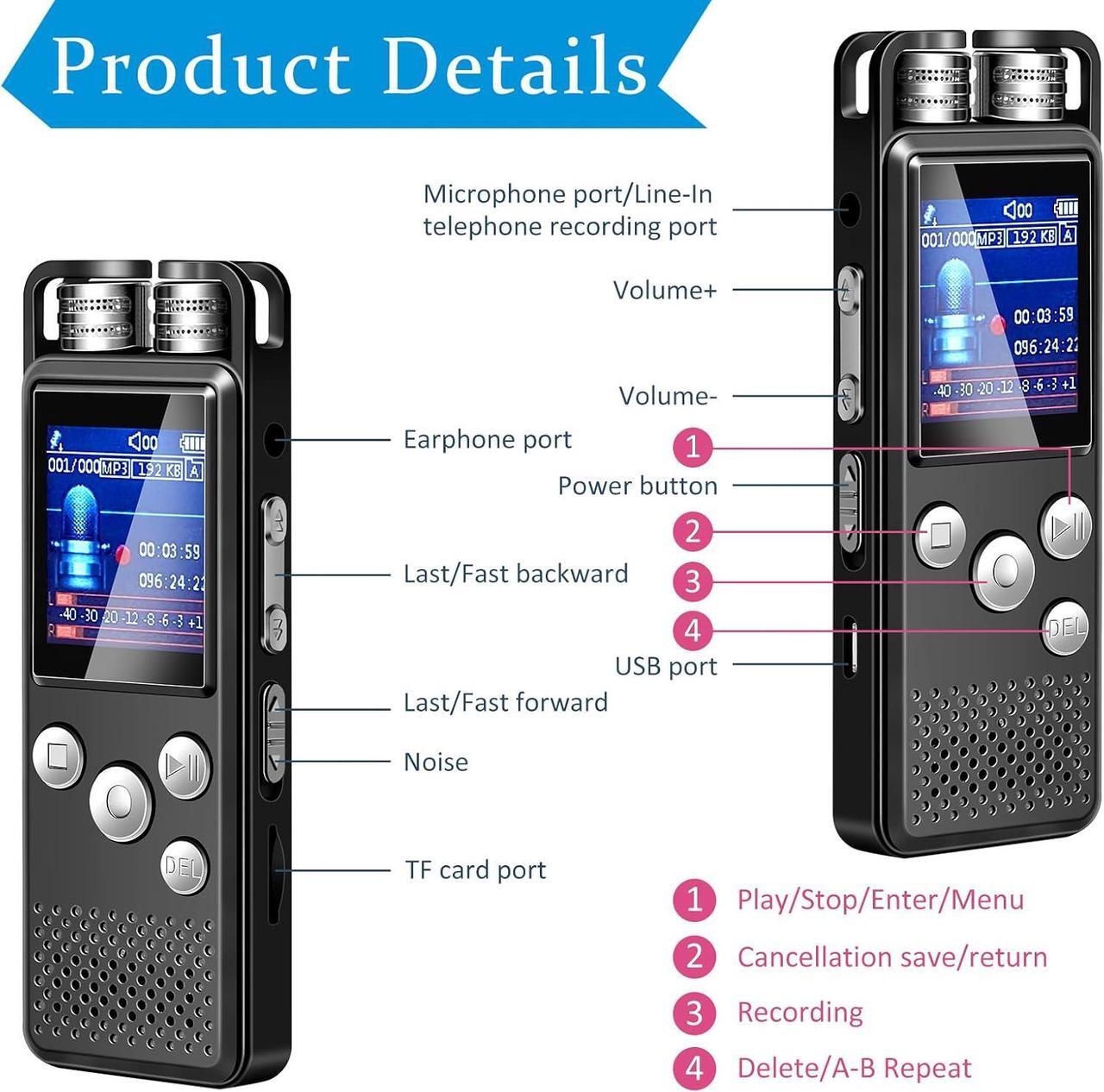 Alt view image 4 of 6 - 5 Pcs Ghost Hunting Kit Includes Digital Voice Recorders with 4 LED Cat Balls Motion Activated Cat Ball Toy Voice Activated Recorder with Playback for Pet Cat Dog Animals (8 GB,Chic Style)